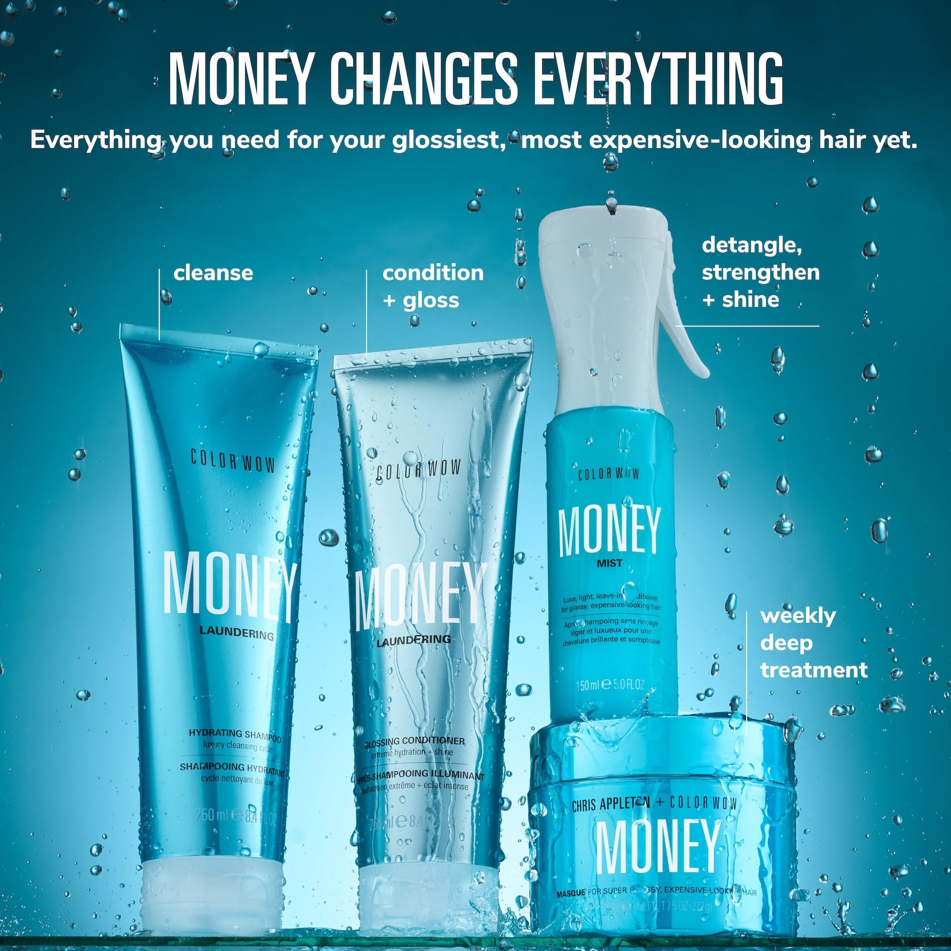 Dark Cyan COLOR WOW Money Laundering Hydrating Shampoo, Sulfate-Free Hydrating Shampoo for Silky, Smooth Hair & Clean Scalp, 8.4 fl oz