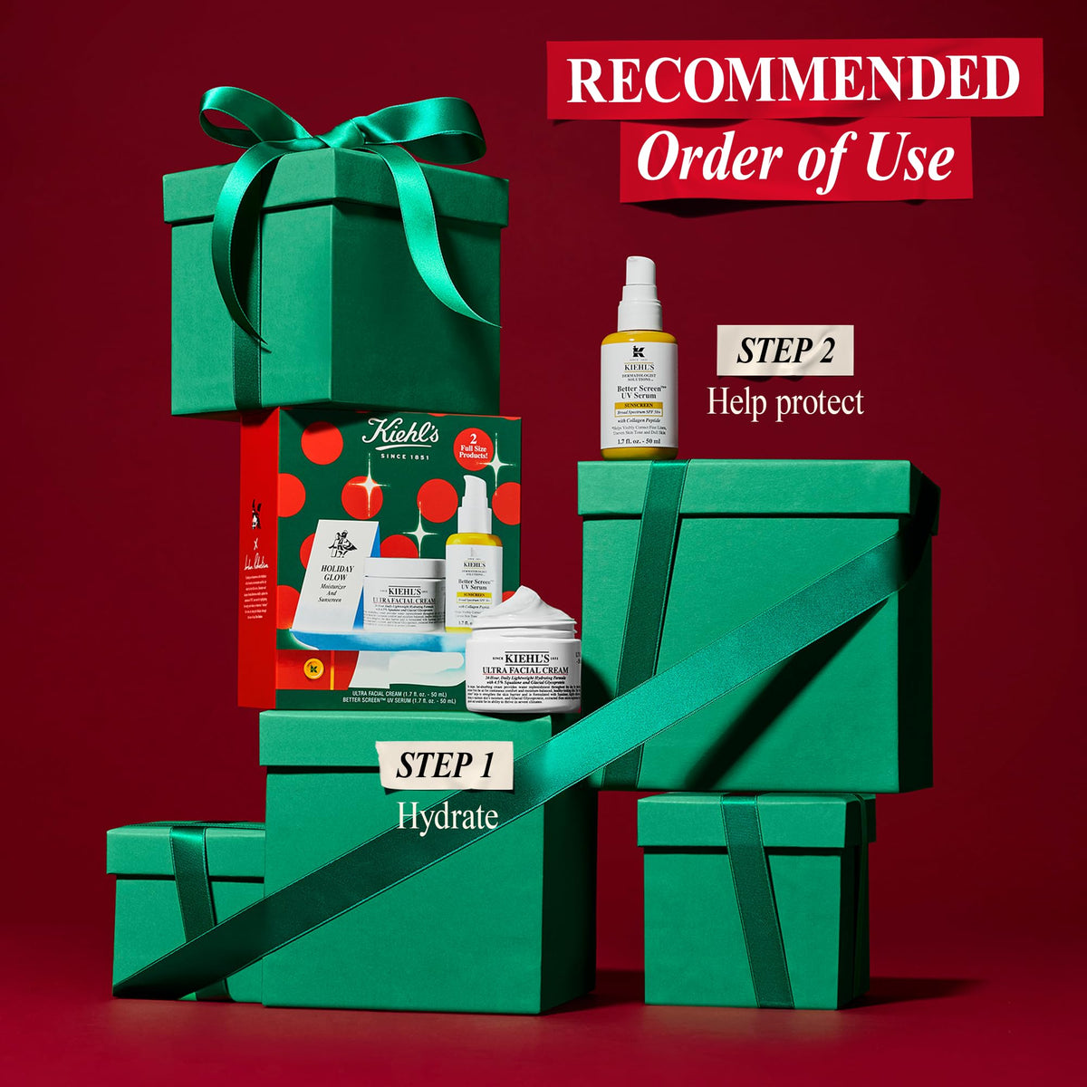 Dark Red Kiehl's - Ultra Facial Cream Daily Moisturizer with 4.5% Squalane