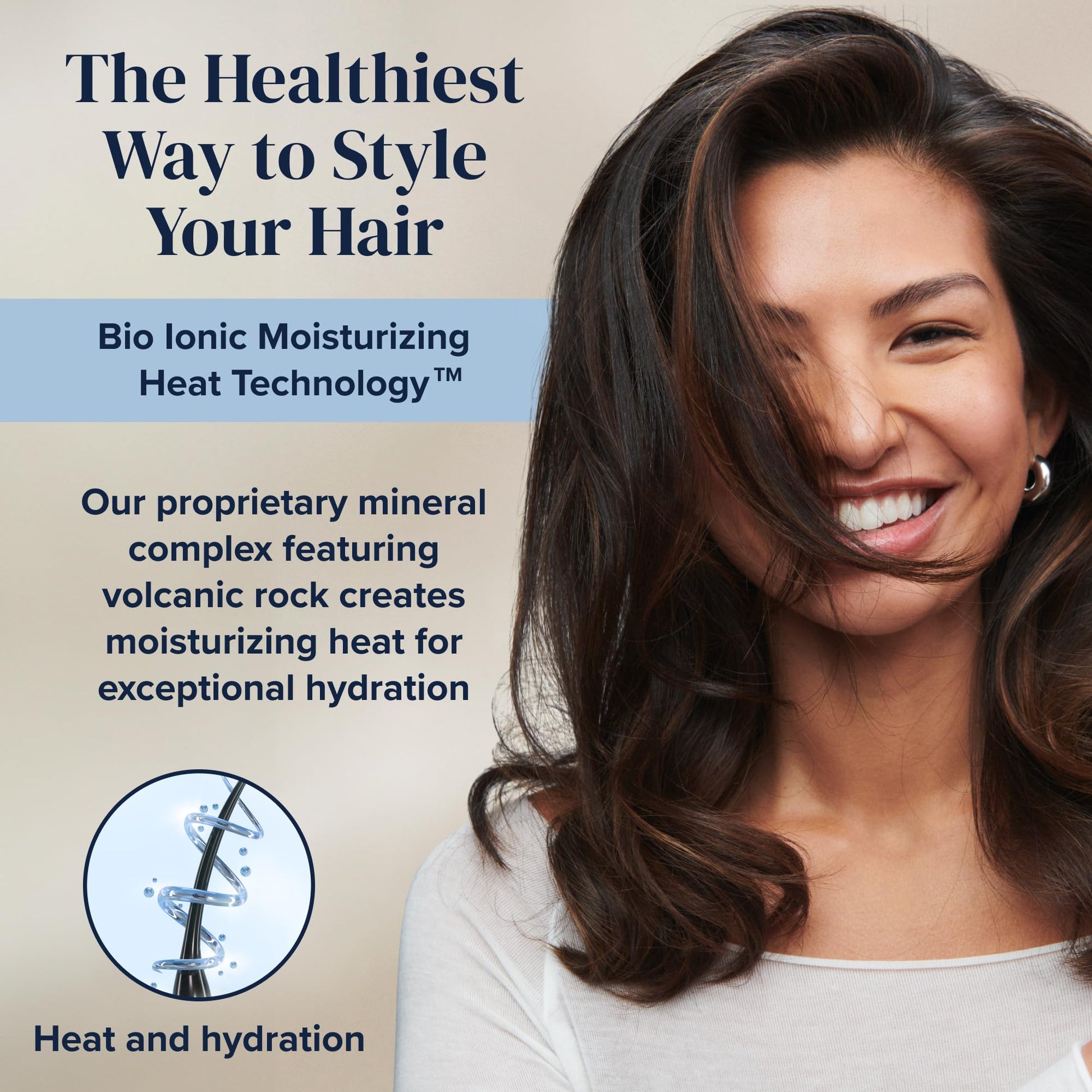 Light Gray Bio Ionic 10X UltraLight Speed Hair Dryer, Blow Dryer with Adjustable Heat & Speed, Professional Hair Styling Tool for Fast, Frizz-Free Hairstyles, 1800W EcoDrive Brushless Motor