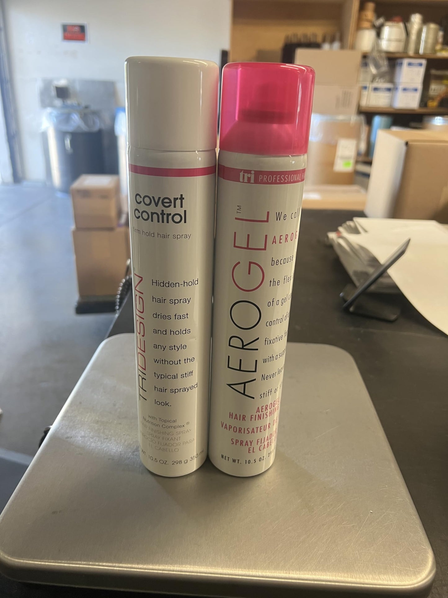 Rosy Brown TRIDESIGN Aerogel & Covert Control Holding Hair Spray - Hairspray for Women & Men, Texture Spray for Hair of All Types, Provides Hidden Control Hair Products, 10.5 Oz. Each Bottle