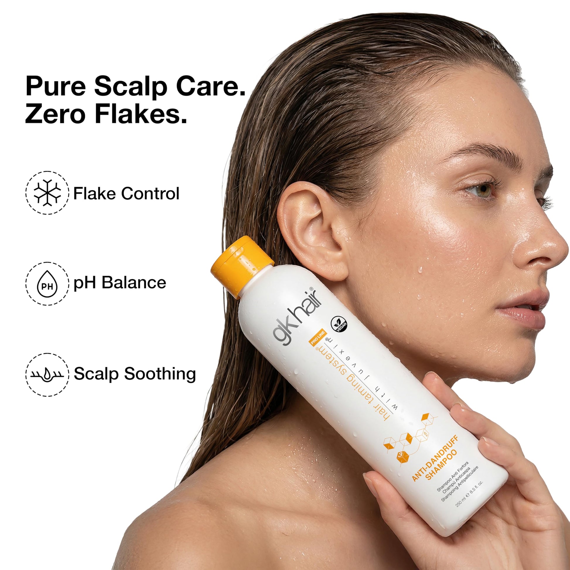White Smoke GK HAIR Anti-Dandruff Shampoo Leaving Your Scalp Refreshed and Hair Soft, Smooth – Sulfate-Free Shampoo for Dry Damaged Hair for Men and Women 8.5 Fl Oz