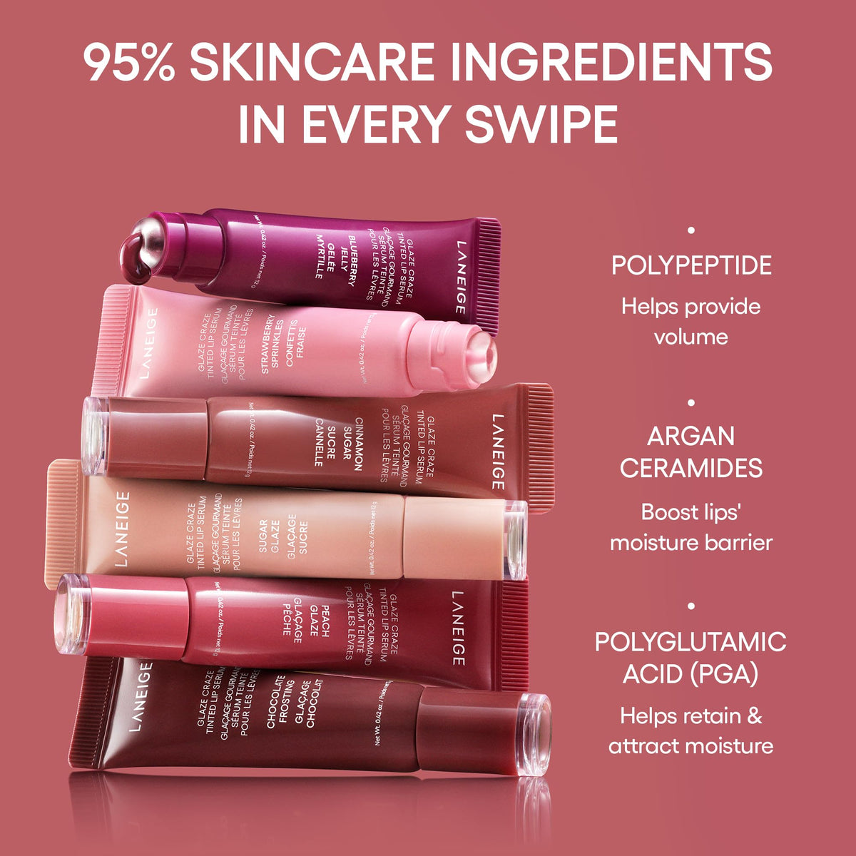 Maroon LANEIGE Blurred Skin & Glowy Lips Set