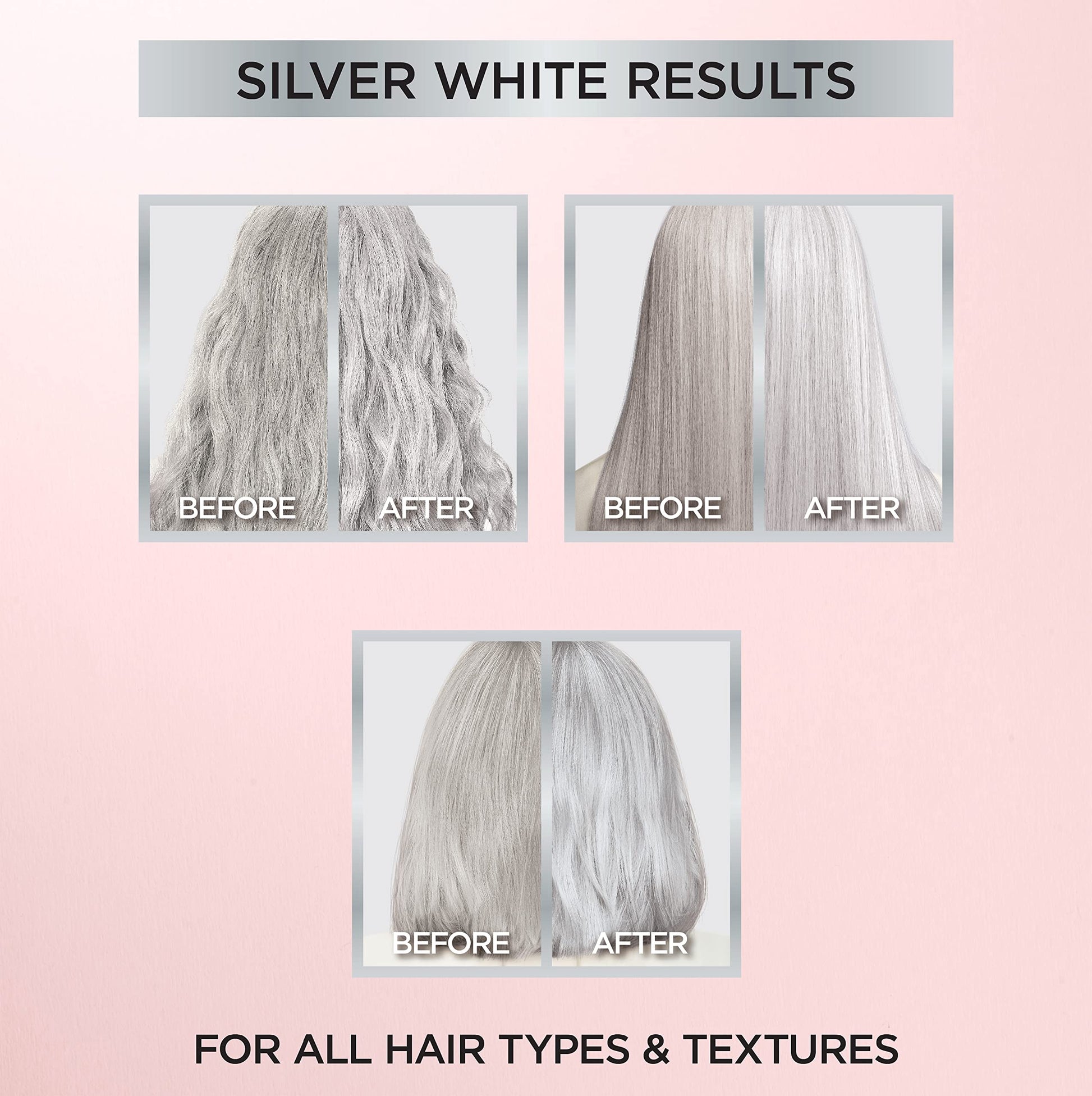 Misty Rose L’Oreal Paris Le Color Gloss One Step Toning Gloss, In-Shower Hair Toner with Deep Conditioning Treatment Formula for Gray Hair, Silver White, 1 Kit