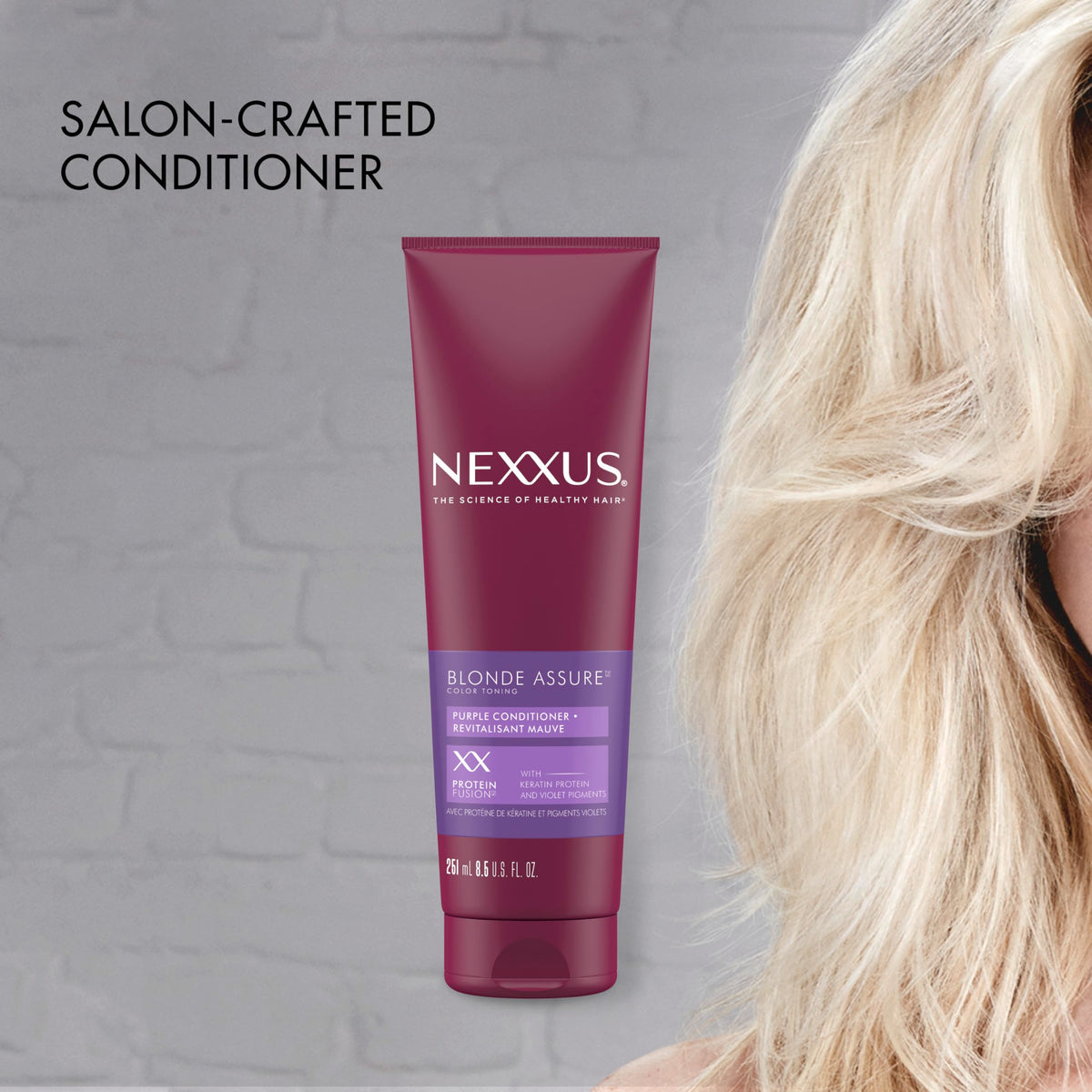 Dark Gray Nexxus Blonde Assure Purple Conditioner 8.5 oz