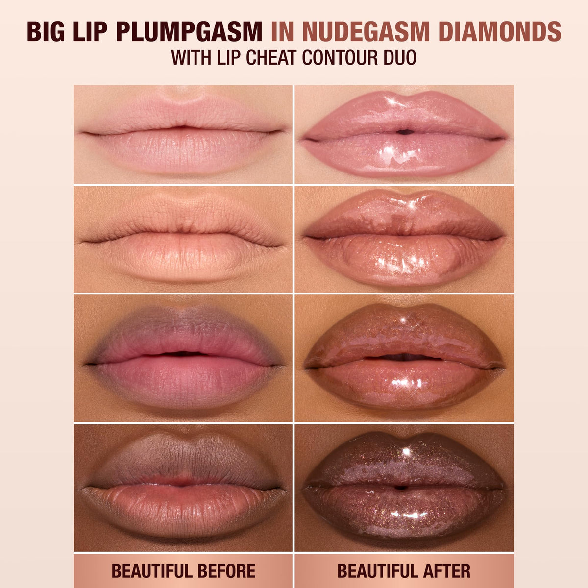 Antique White Charlotte Tilbury Big Lip Plumpgasm Mini Trio – 3 Universally Flattering Big Lip Plumpgasm Shades In An Irresistible Lip-Shaped Tin