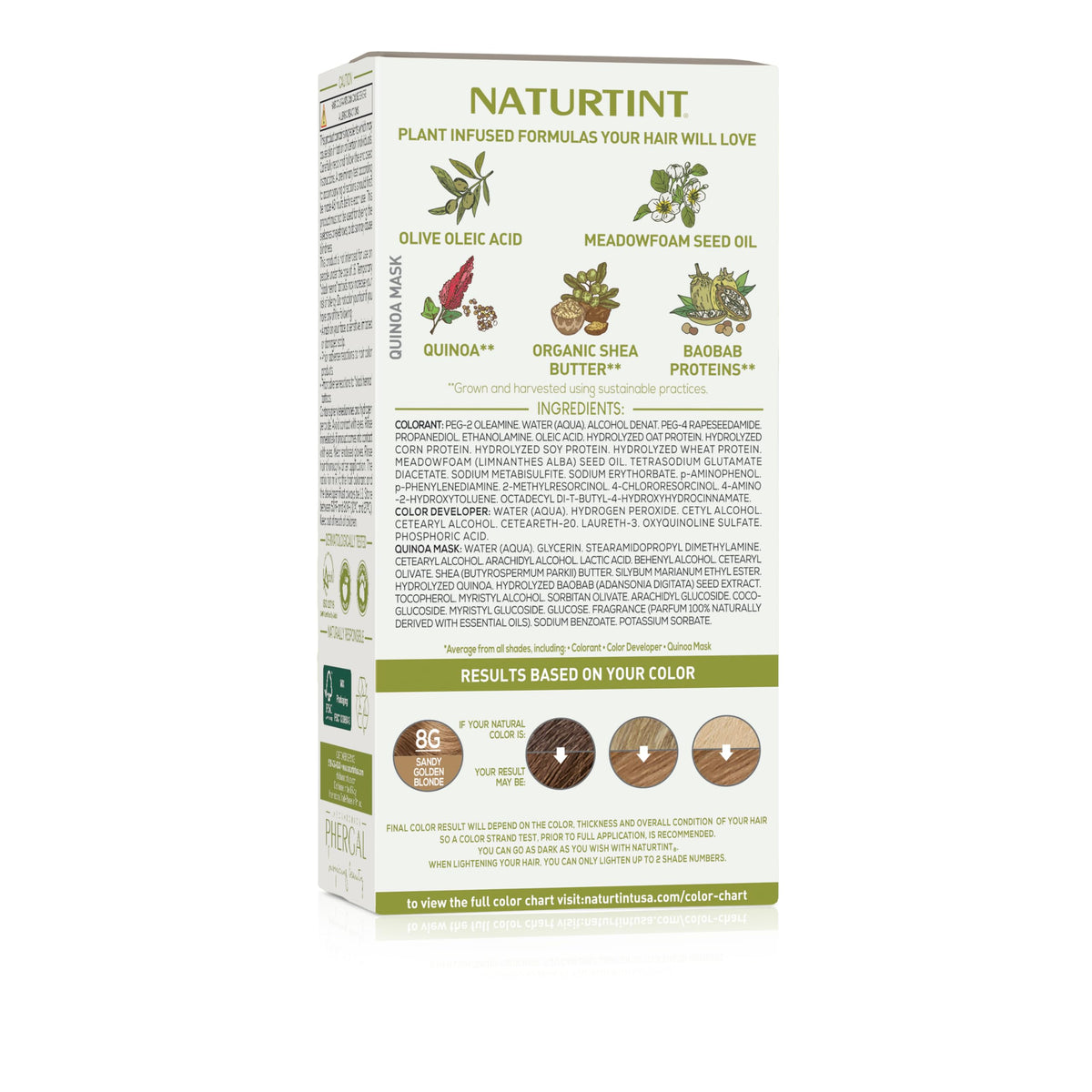 Seashell Naturtint 8G Sandy Golden Blonde Permanent Hair Color (Pack of 6), Ammonia Free, Vegan, Cruelty Free, up to 100% Gray Coverage, Long Lasting Results (Packaging may vary)
