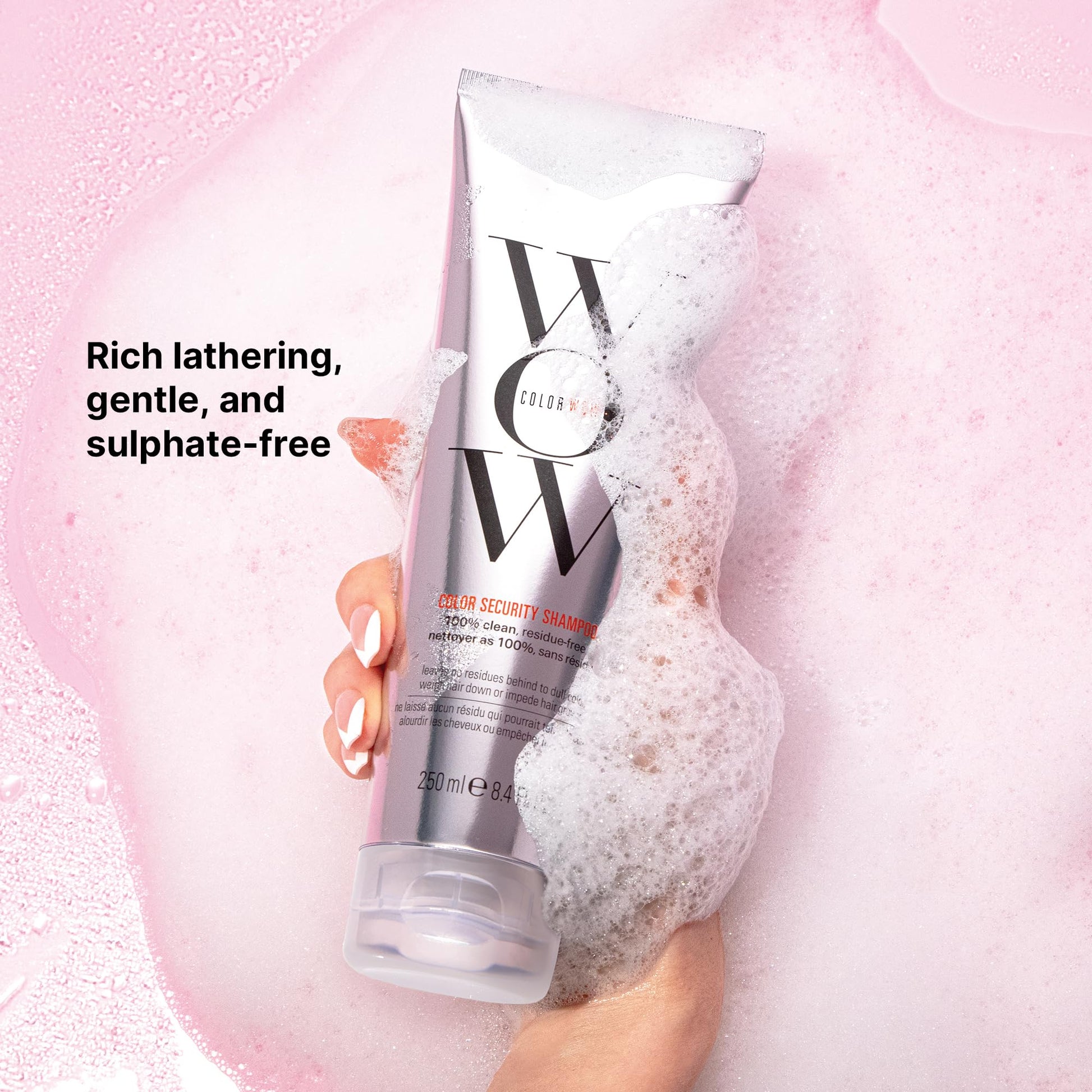 Misty Rose COLOR WOW Color Security Shampoo, 2.5 fl oz – Sulfate Free & Residue-Free Formula, Healthy Looking Hair & Scalp, Paraben Free Salon Quality