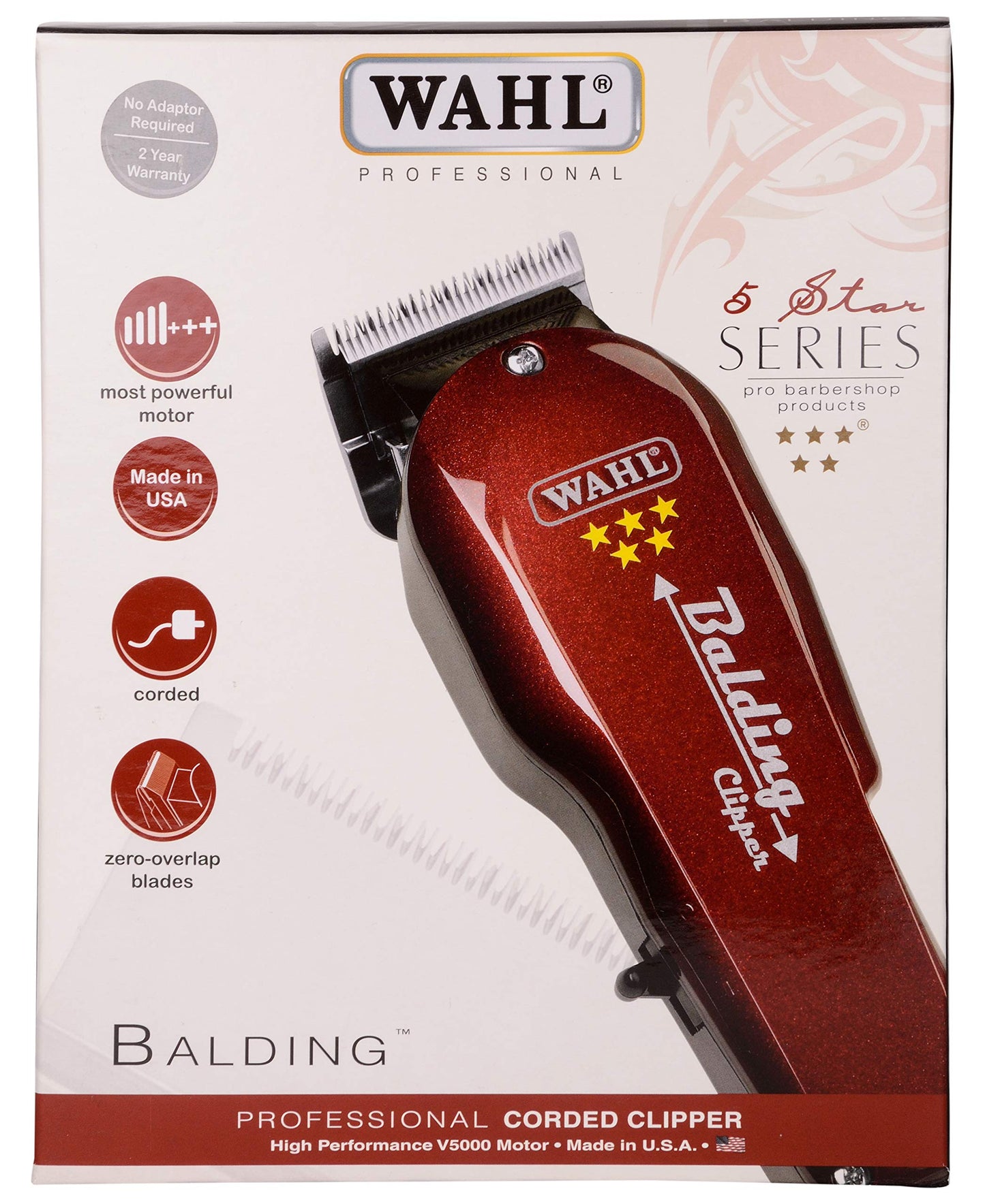 Light Gray 5 Star Balding Clipper - Model # 8110 - Red