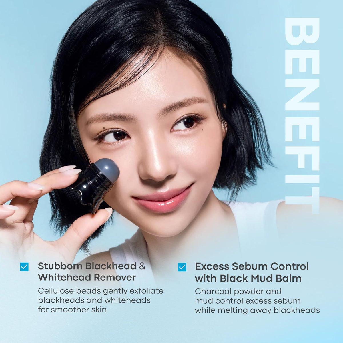 Light Blue TONYMOLY Tako Pore Black Head Scrub Stick, Easter Basket Stuffer, Deep Cleansing Pore Remover, Characol Blackhead Remover for Face, Nose, Women + Men