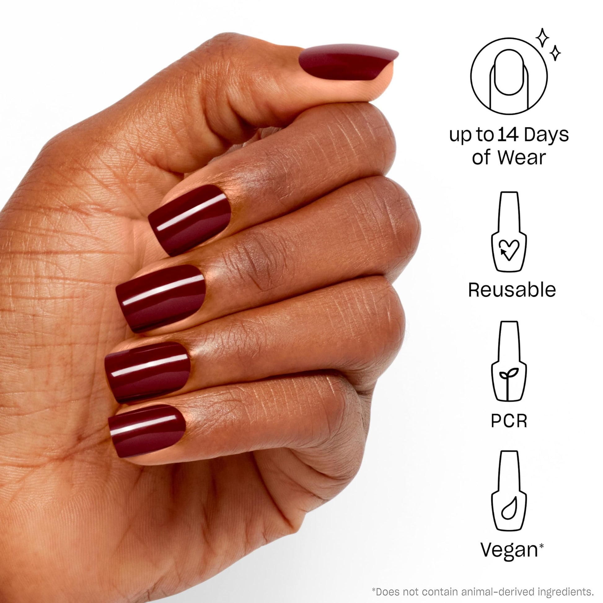White Smoke OPI On Point Como se Llama? | Short Squoval Cool Dark Red Nail Art Press On Nails | 30 Count with Nail Glue | Long Lasting, Reusable, Non-damaging