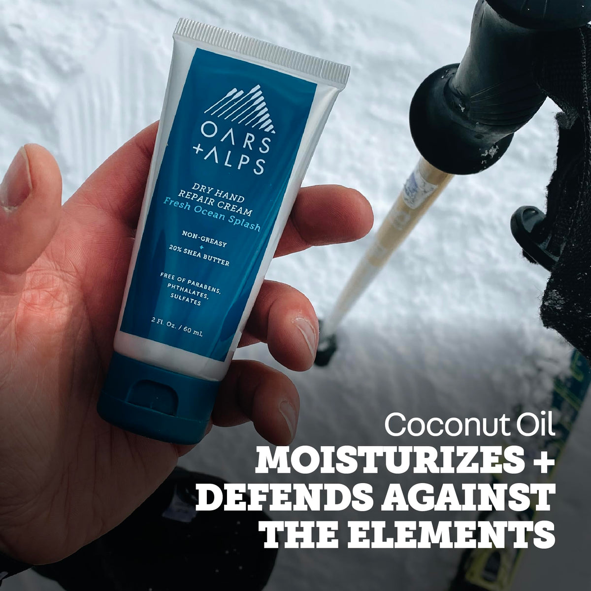 Black Oars + Alps Dry Hand Repair Cream, Mens Hand Lotion, Shea Butter, 2 Fl Oz