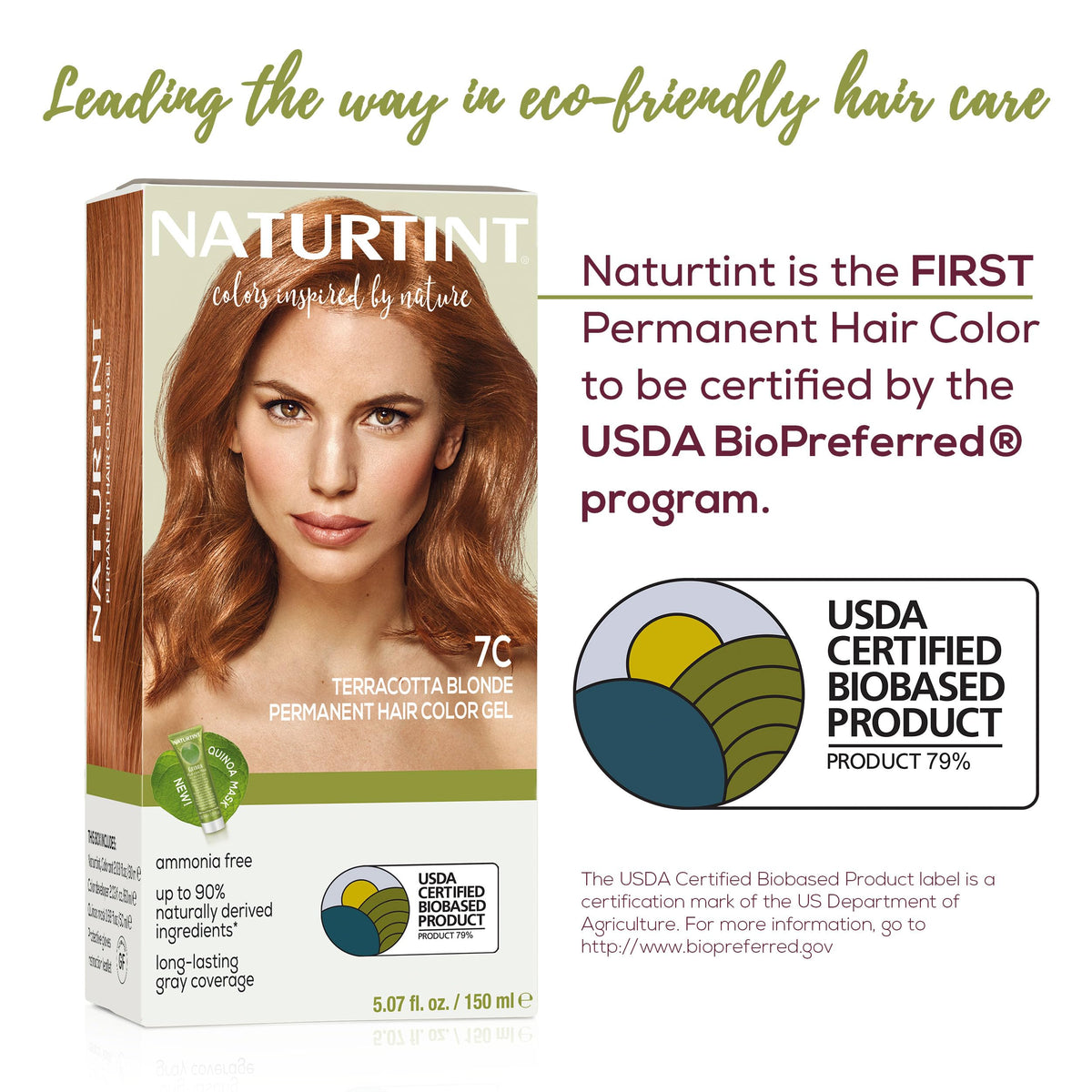 White Smoke Naturtint 7C Terracotta Blonde Permanent Hair Color (Pack of 1), Ammonia Free, Vegan, Cruelty Free, up to 100% Gray Coverage, Long Lasting Results (Packaging may vary)