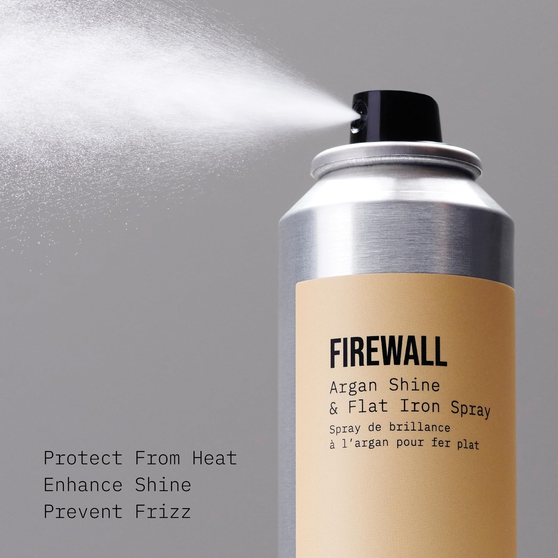 Dark Gray AG Care Firewall Argan Shine & Flat Iron Spray Heat Protectant and Maximum Shine Spray, 5 Oz