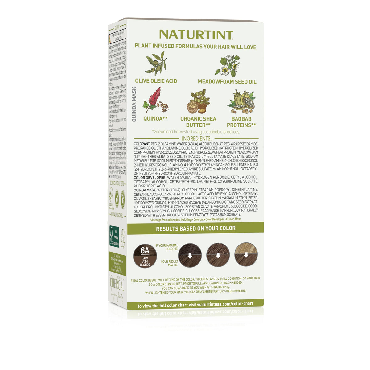 Seashell Naturtint 6A Dark Ash Blonde Permanent Hair Color (Pack of 6), Ammonia Free, Vegan, Cruelty Free, up to 100% Gray Coverage, Long Lasting Results (Packaging may vary)