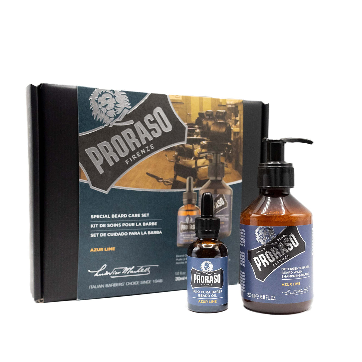 White Smoke Proraso Azur Lime Beard Care Duo Kit