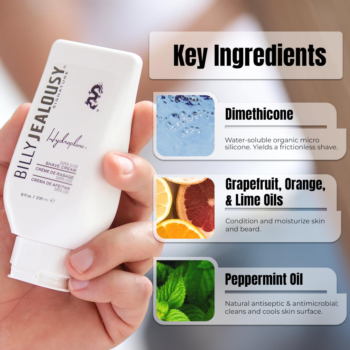 Lavender Billy Jealousy Hydroplane Foamless Super-Slick Mens Shave Cream
