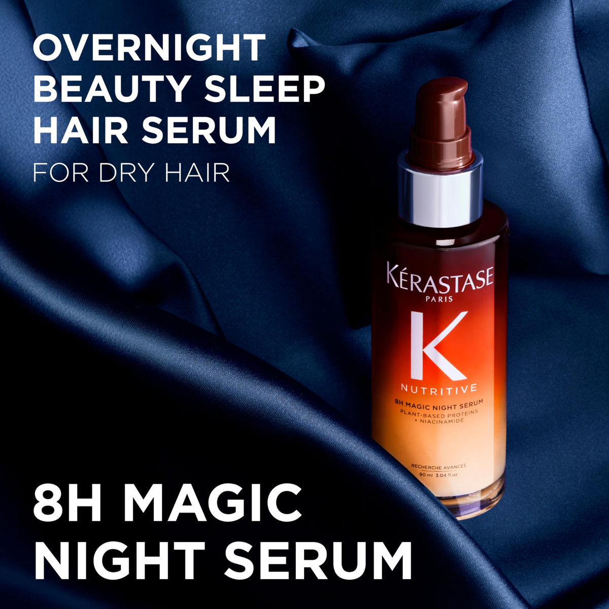 Black Kerastase Nutritive 8H Magic Night Serum – For Dry Hair, Travel, 1.01 Fl Oz