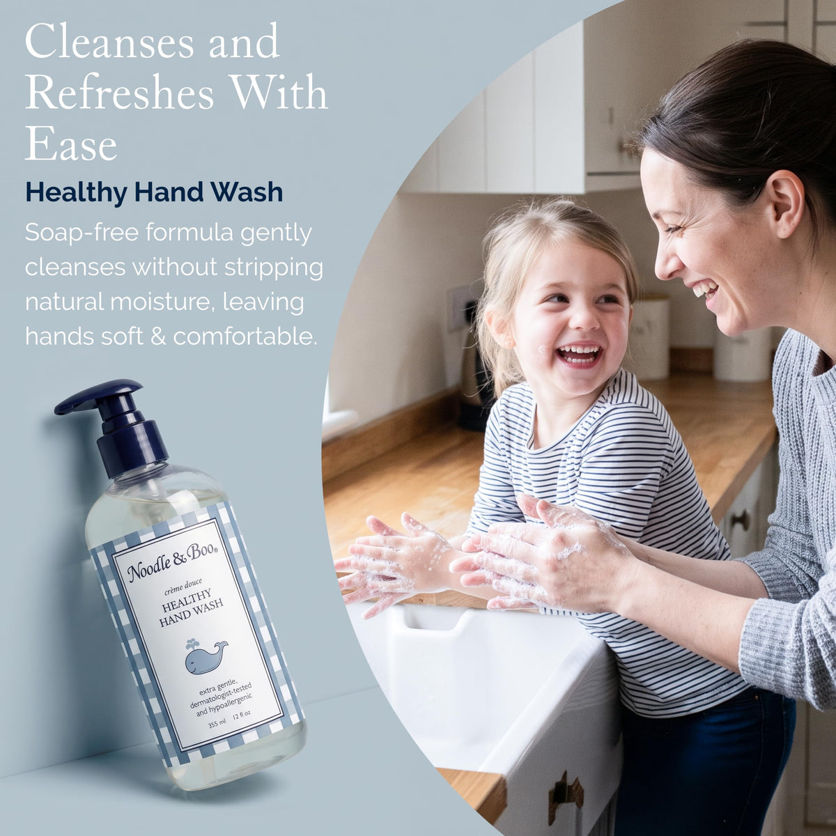Gray Noodle & Boo Hand Care Essentials, Hand Wash + Lotion, 2-Piece Set, 12 Oz