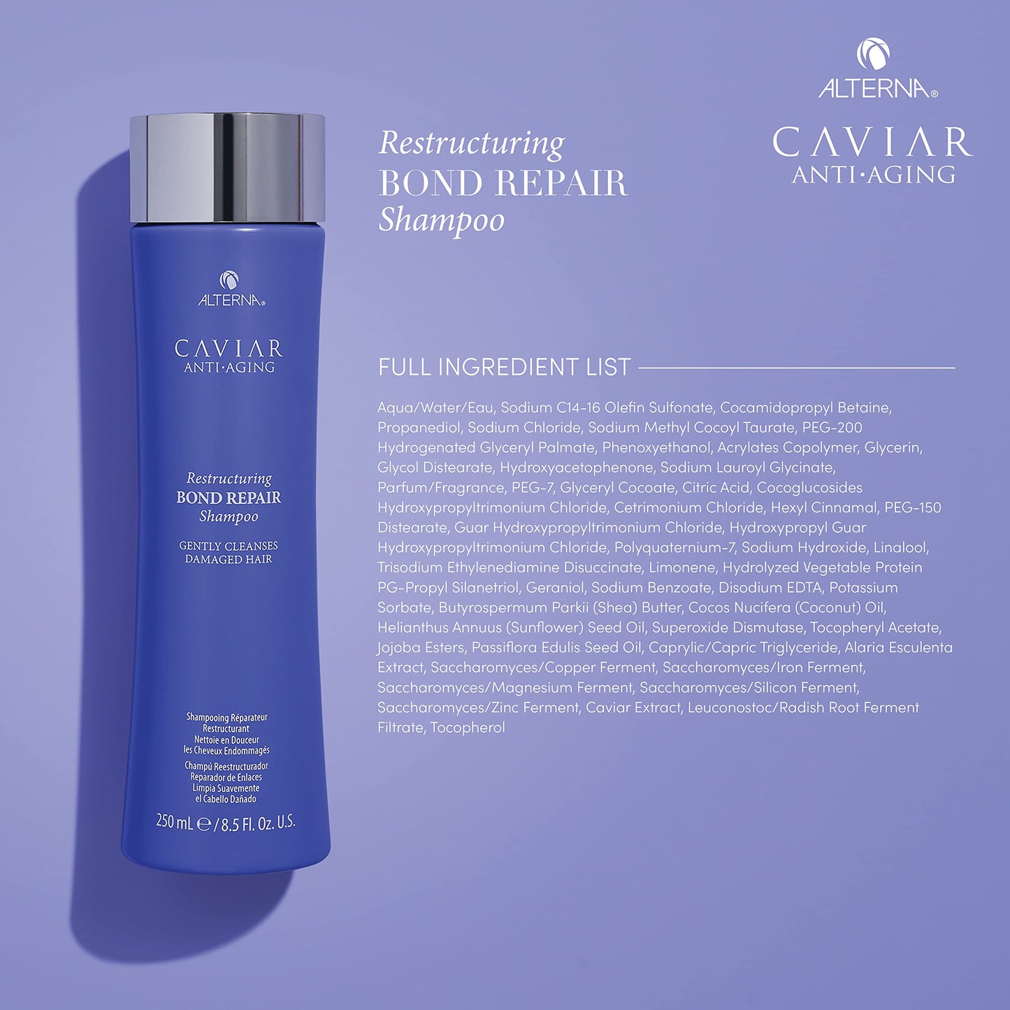 Dark Gray Alterna Caviar Anti-Aging Restructuring Bond Repair Shampoo, 16.5 Fl Oz (Pack of 1)