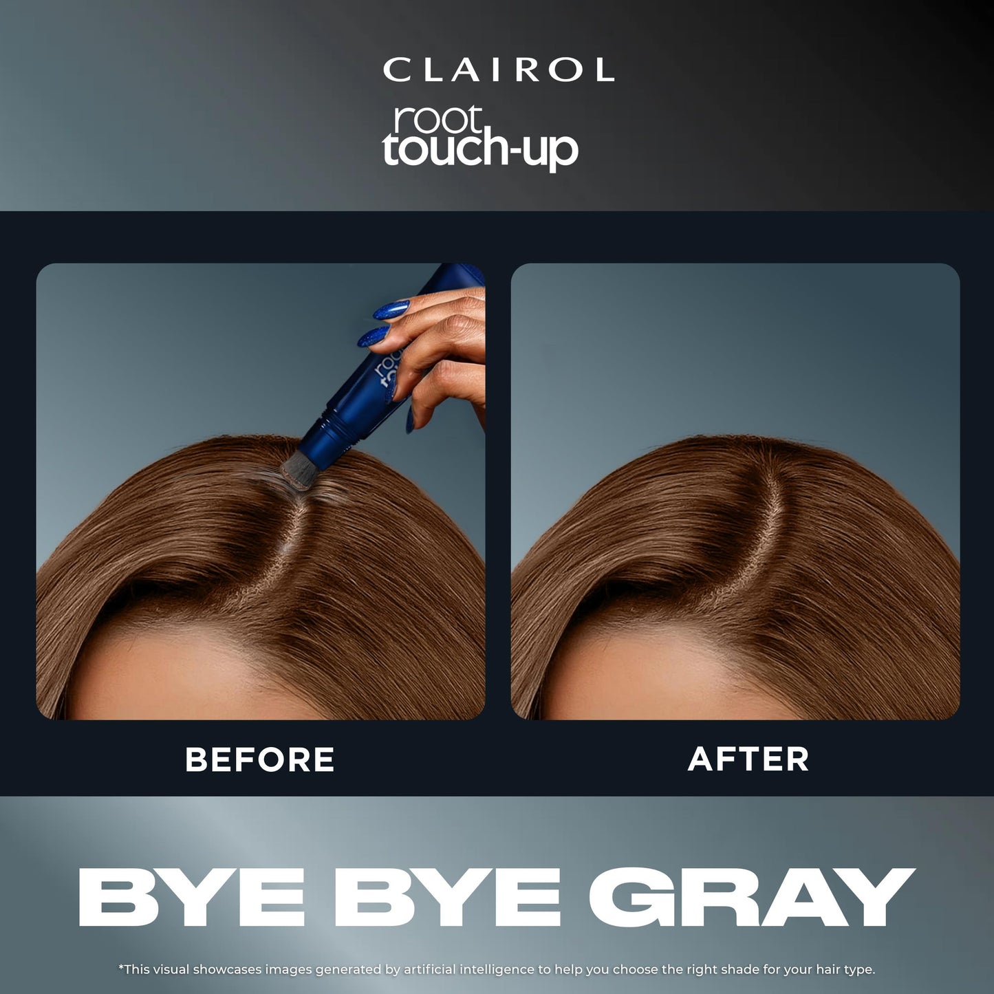 Black Clairol Root Touch-Up Semi-Permanent Hair Color Blending Gel, 5 Medium Brown, Pack of 1