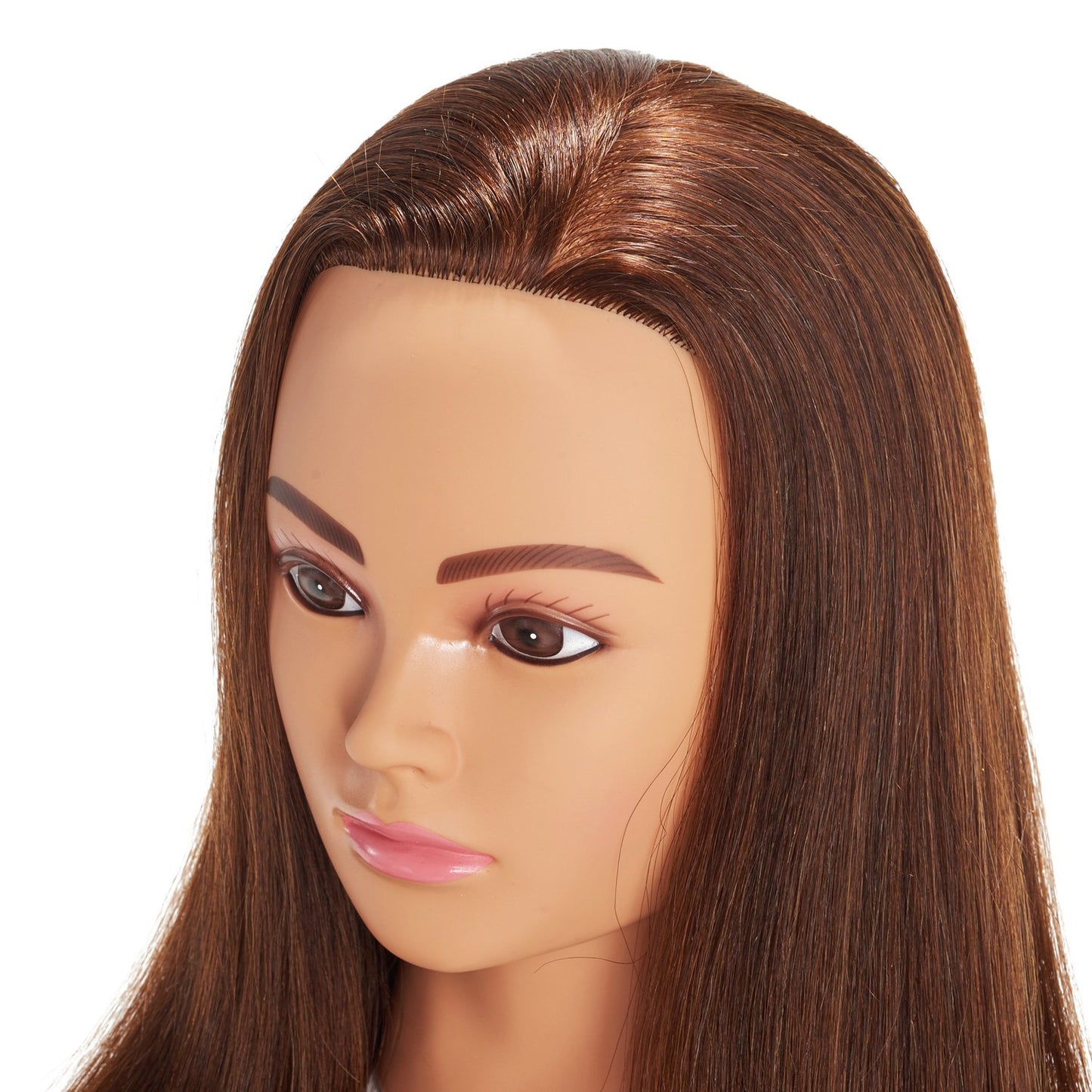 White Smoke Hairingrid Mannequin Head 24"-26"100% Human Hair Hairdresser Cosmetology Mannequin Manikin Training Head Hair and Free Clamp Holder (R71906LB0418H)