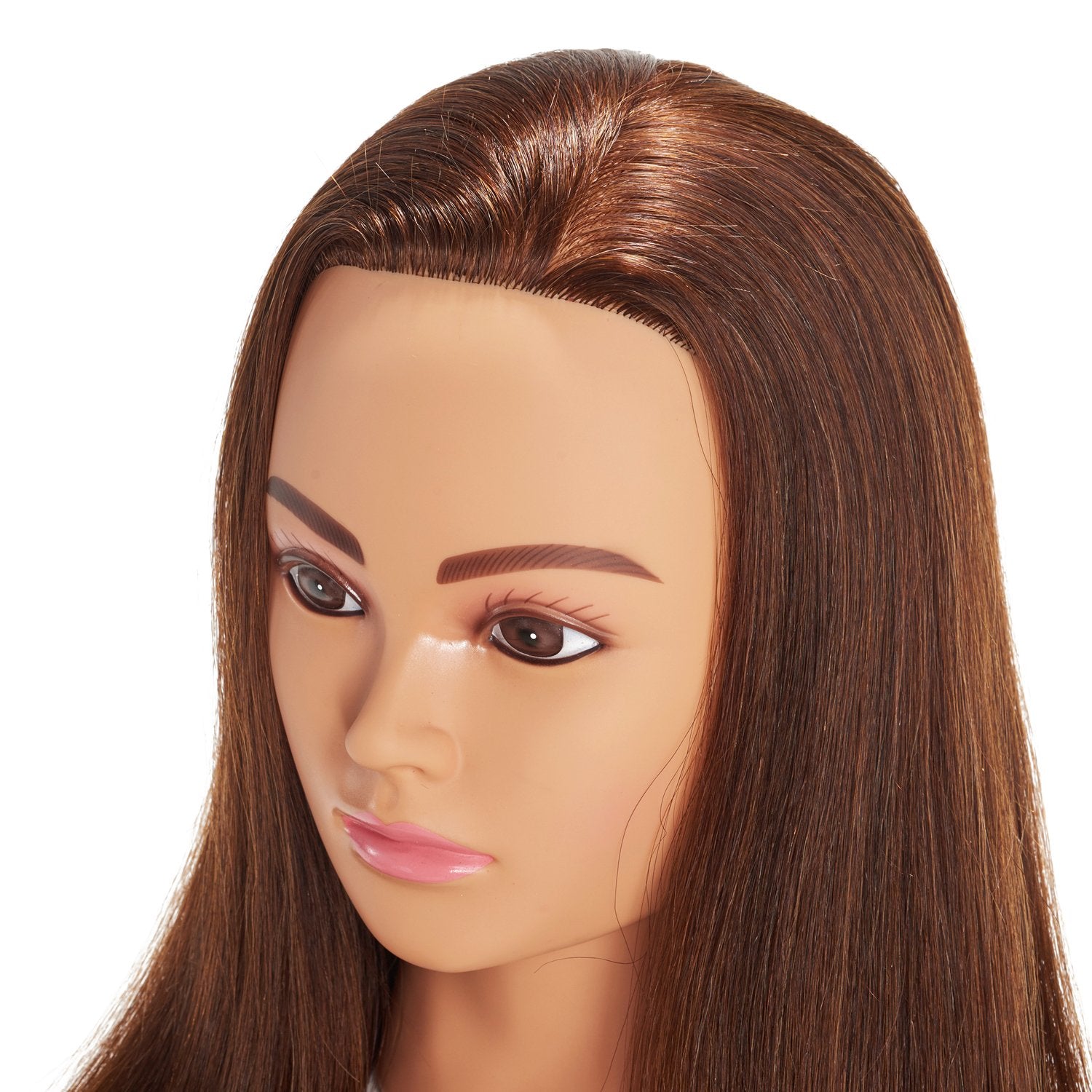 White Smoke Hairingrid Mannequin Head 24"-26"100% Human Hair Hairdresser Cosmetology Mannequin Manikin Training Head Hair and Free Clamp Holder (R71906LB0418H)