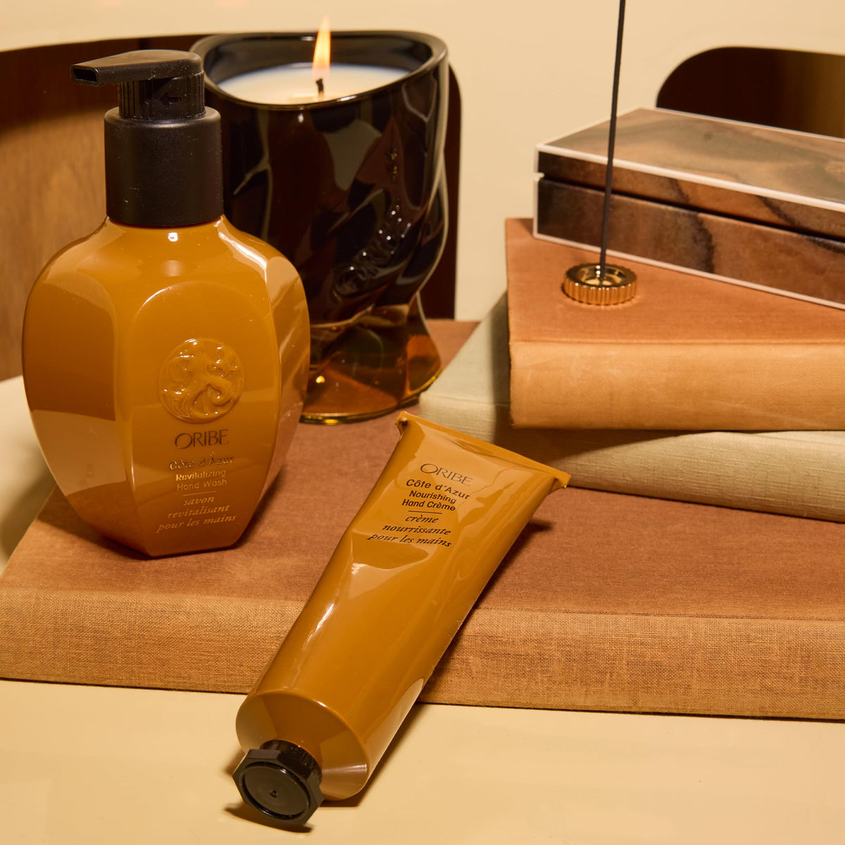Light Goldenrod Oribe Cote d'Azur Nourishing Hand Cream - Hydrates Dry Skin - 3.4oz