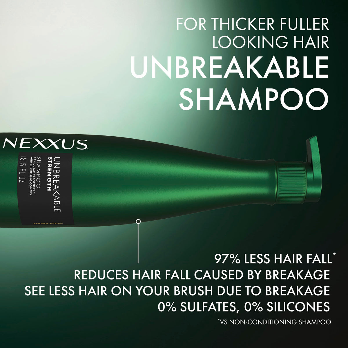 Black Nexxus Unbreakable Strength Shampoo for Fine, Thin Hair, 13.5