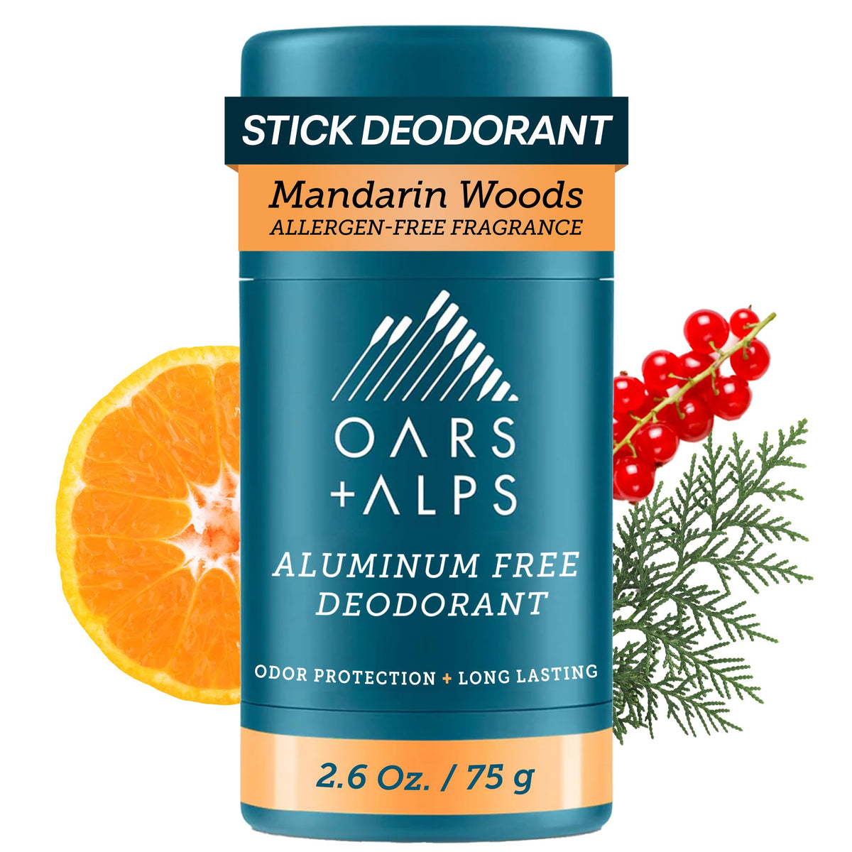 White Smoke Oars + Alps Aluminum Free Men's Deodorant, Clear + No Residue, 1pk, 2.6oz