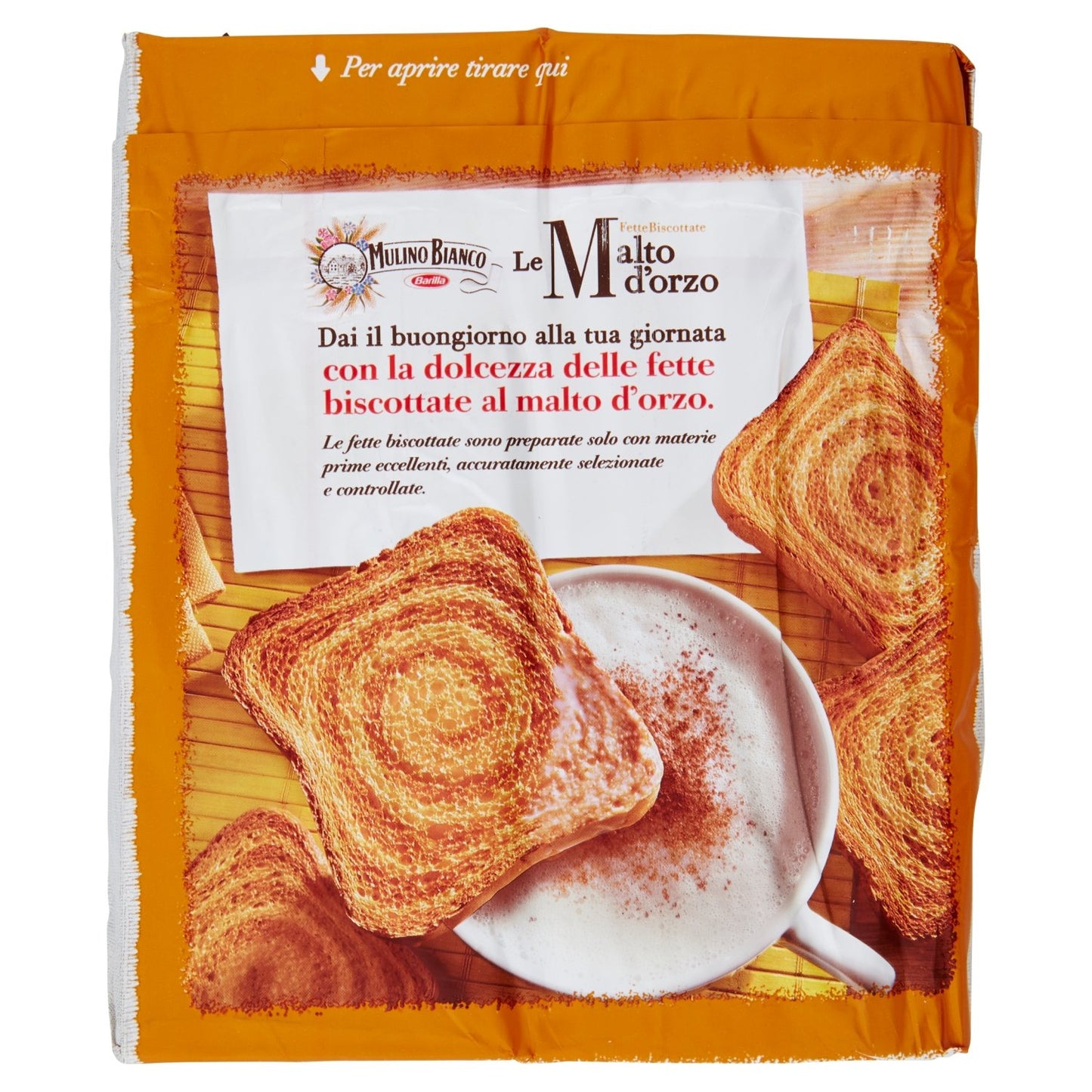 Chocolate Mulino Bianco: " Le Malto d'orzo " Fette Biscottate 32 count - Rusks Malt Barley. Italian Toast - 11.11 Oz (315g) Pack of 2