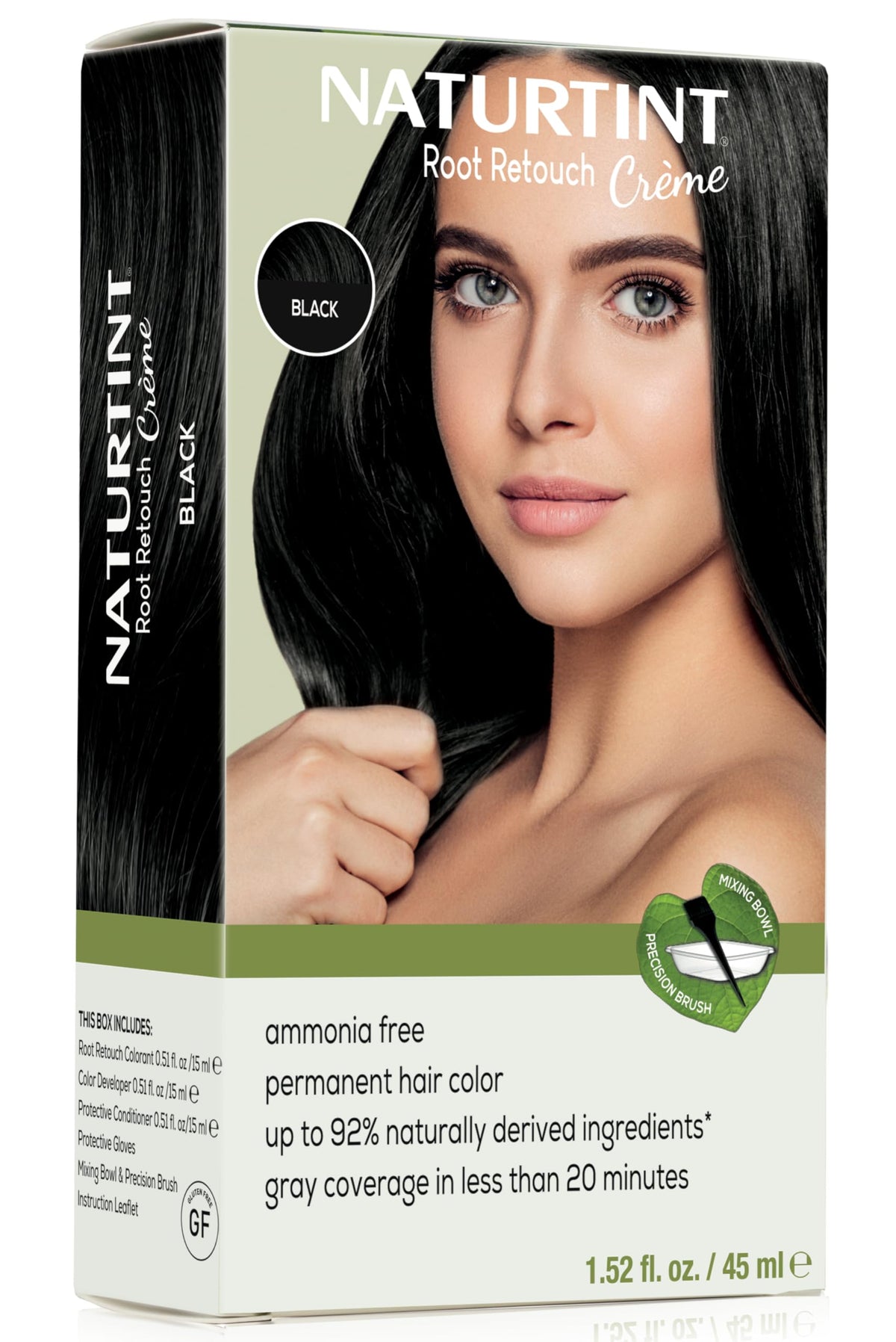 Black Naturtint Black Root Retouch Crème Permanent Hair Color - Ammonia Free, Conceal Grays, No Artificial Scent, 1.52 Fl Oz