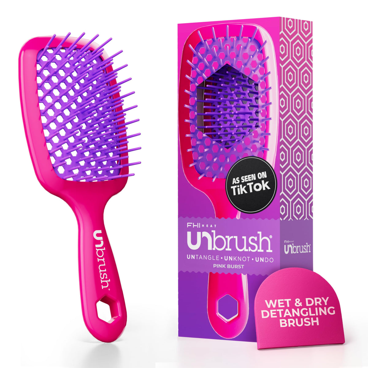 White Smoke FHI Heat UNbrush Detangling Brush for Wet & Dry Hair