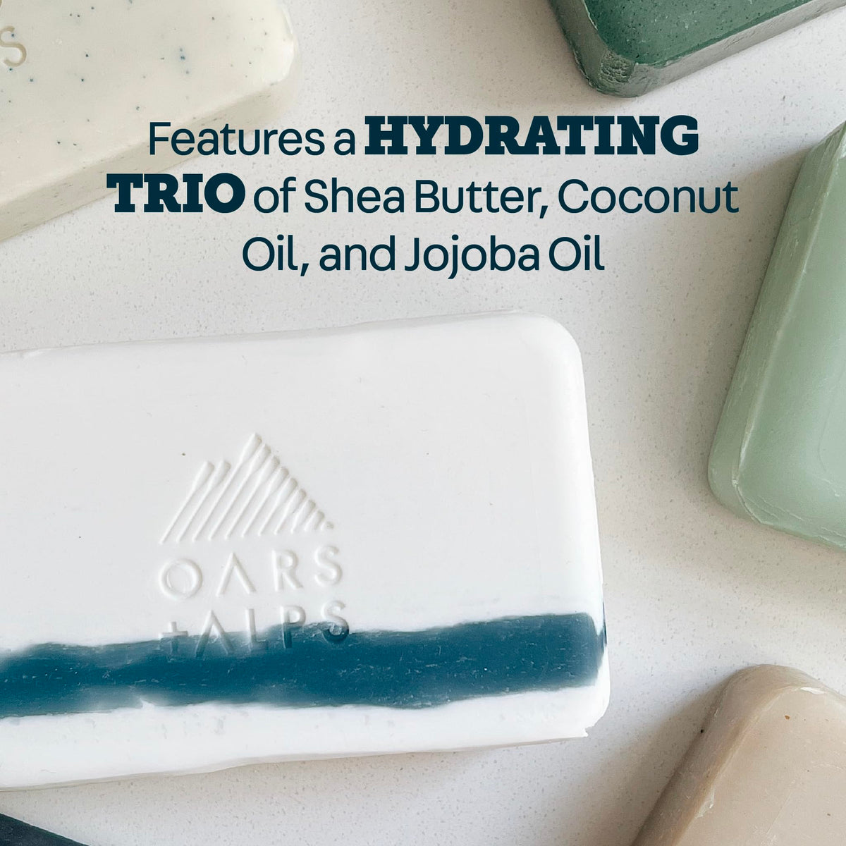 Lavender Oars + Alps Exfoliating & Moisturizing Mens Bar Soap, Shea Butter, 1pk