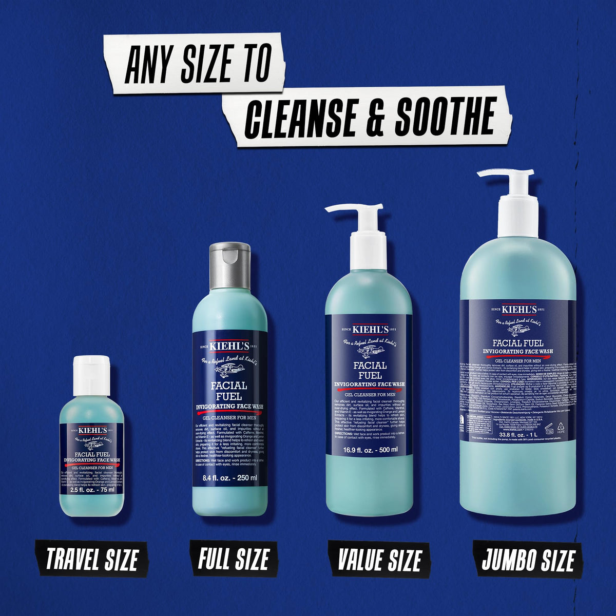 Midnight Blue Kiehl's - Facial Fuel Men's Energizing Face Wash