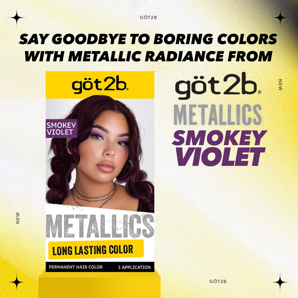 Seashell got2b Metallics Permanent Hair Color, M49 Smoky Violet, 1 Count