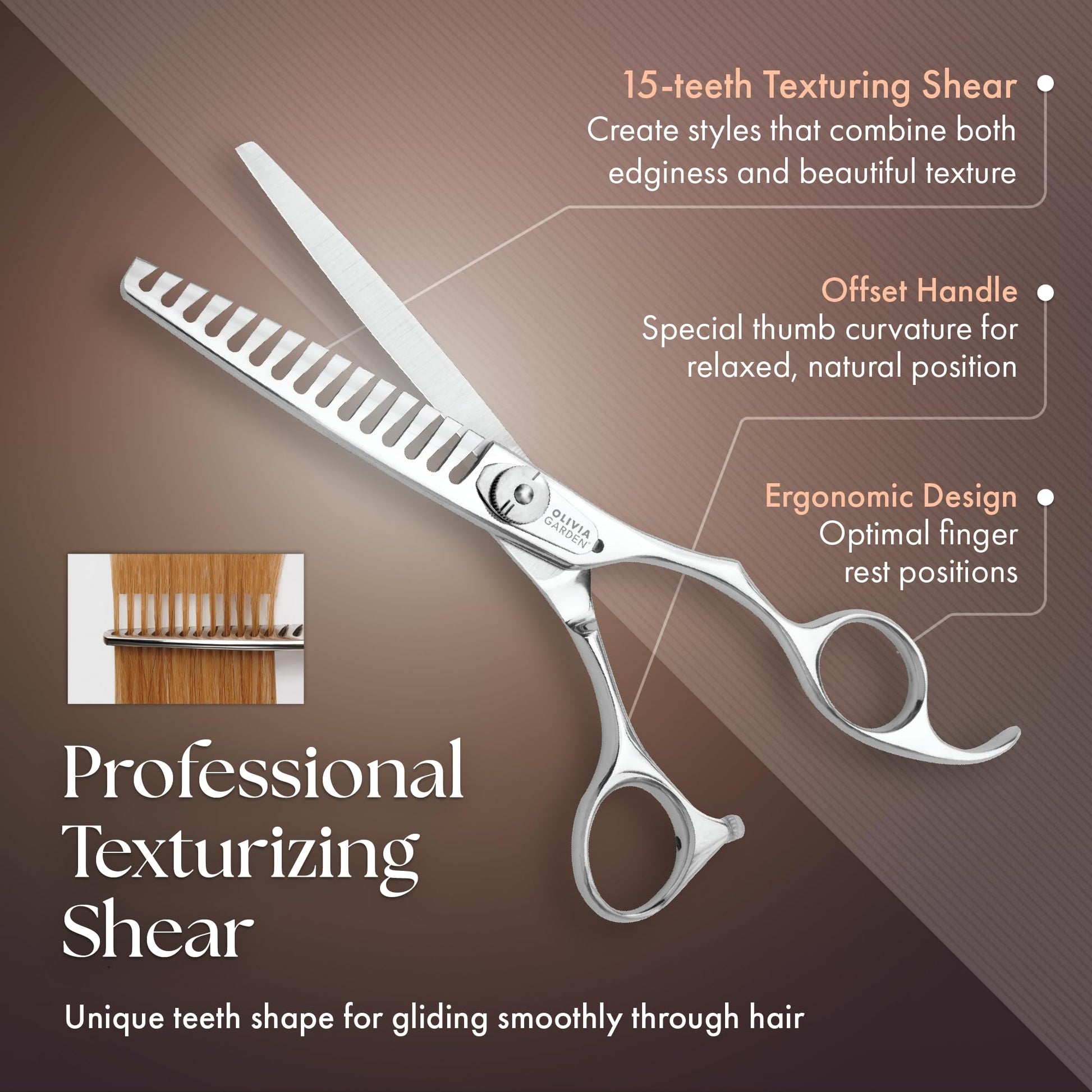 Dark Slate Gray Olivia Garden TextureCut Professional Hairdressing Texturizering Thinner Intro Case Deal (15 teeth)