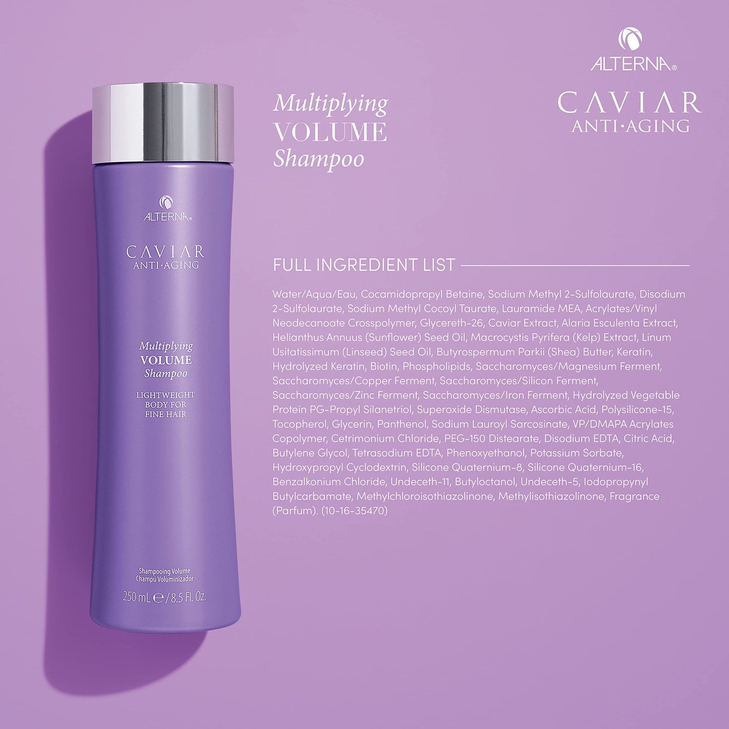 Dark Gray Alterna Haircare Caviar Anti-Aging Multiplying Volume Shampoo and Conditioner Set