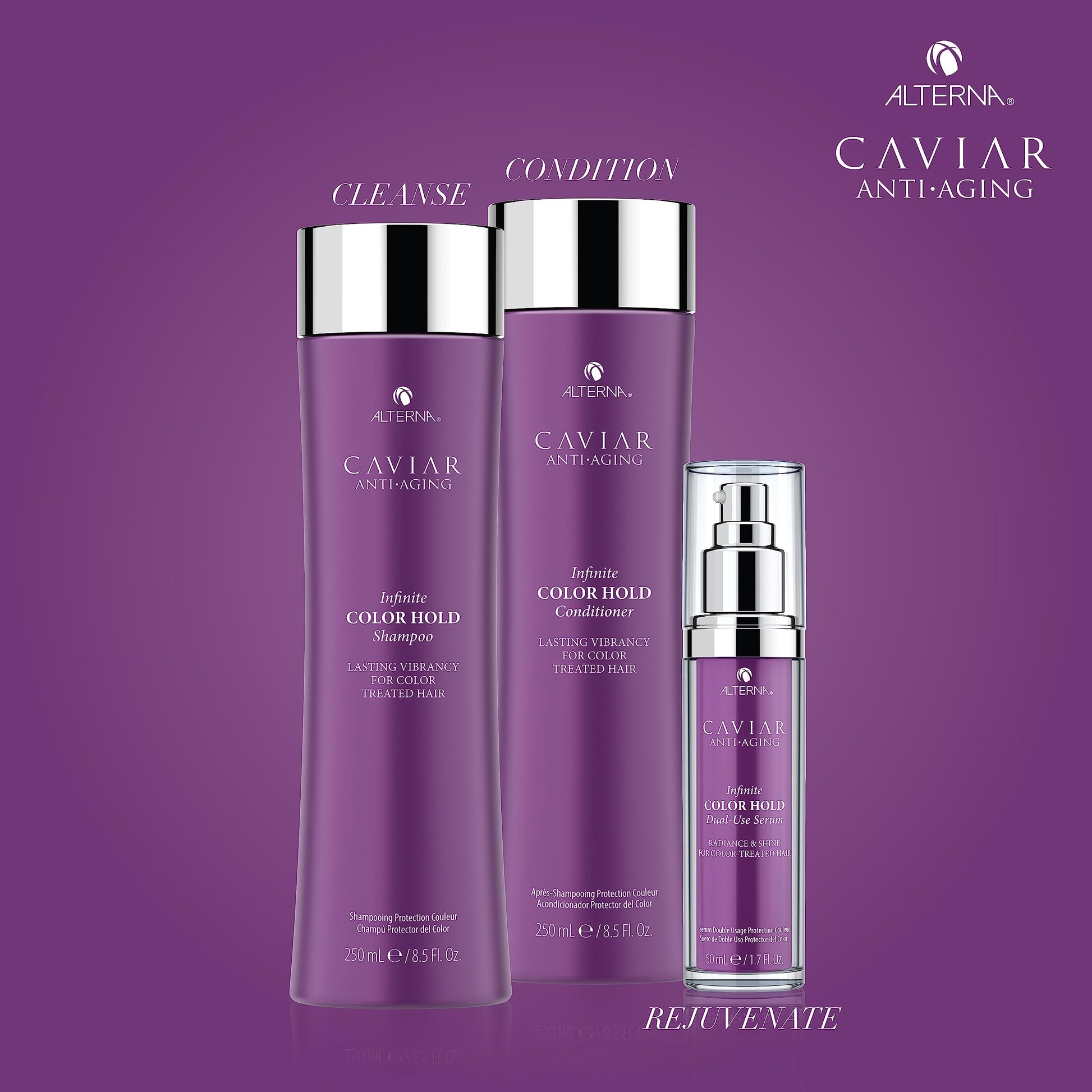Dark Slate Blue Alterna CAVIAR Anti-Aging Infinite Color Hold Shampoo 33.8 Fl Oz | For Color Treated Hair | Minimizes Color Fade | Sulfate Free
