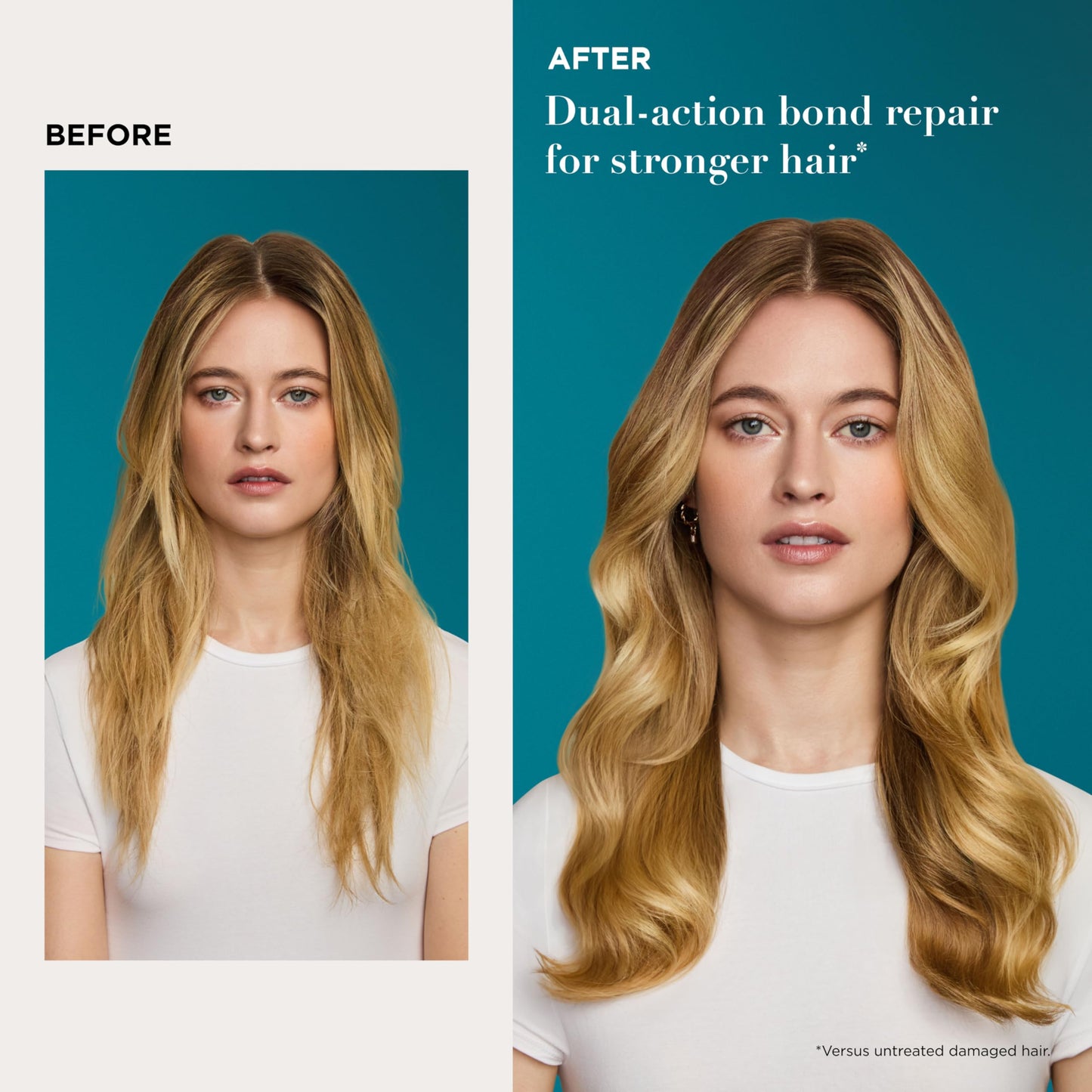 Dark Cyan OGX Repair & Protect Bond Protein Repair Shampoo, Lightweight Hair Wash Cleanses & Targets Damaged Hair for Effective Bond Repair, Formulated without Parabens, 13 fl. oz