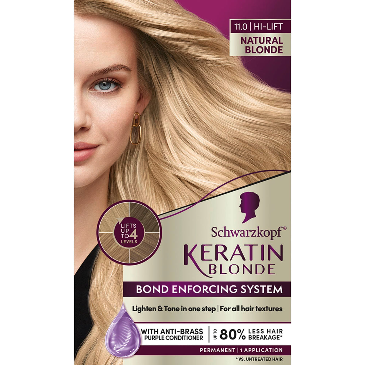 Dark Gray Schwarzkopf® Keratin Blonde 11. High Lift Natural Blonde Permanent Hair Dye