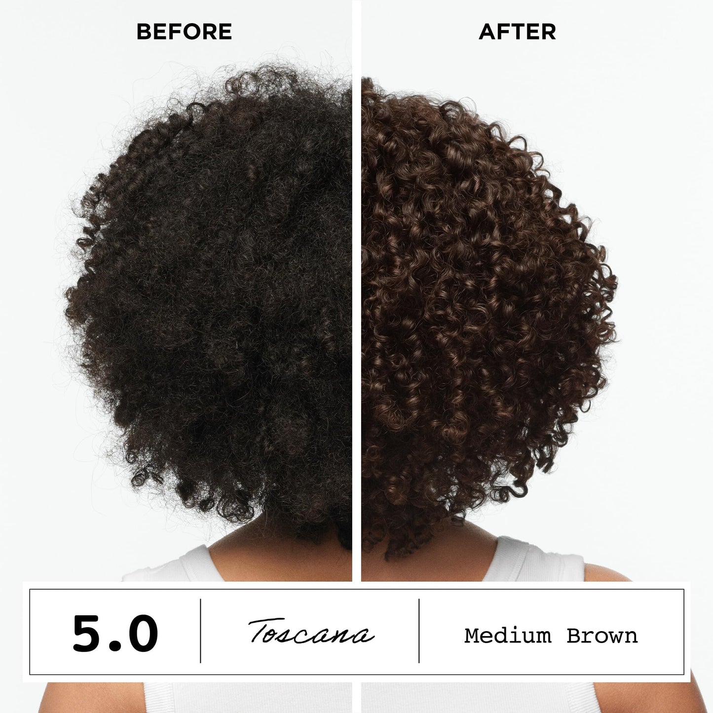 White Smoke Clairol ColorStrong Permanent Hair Dye, Ammonia‑Free, PPD‑Free, 100% Gray Coverage with Bonding System, 5.0 Medium Brown - Toscana Hair Color, Pack of 1