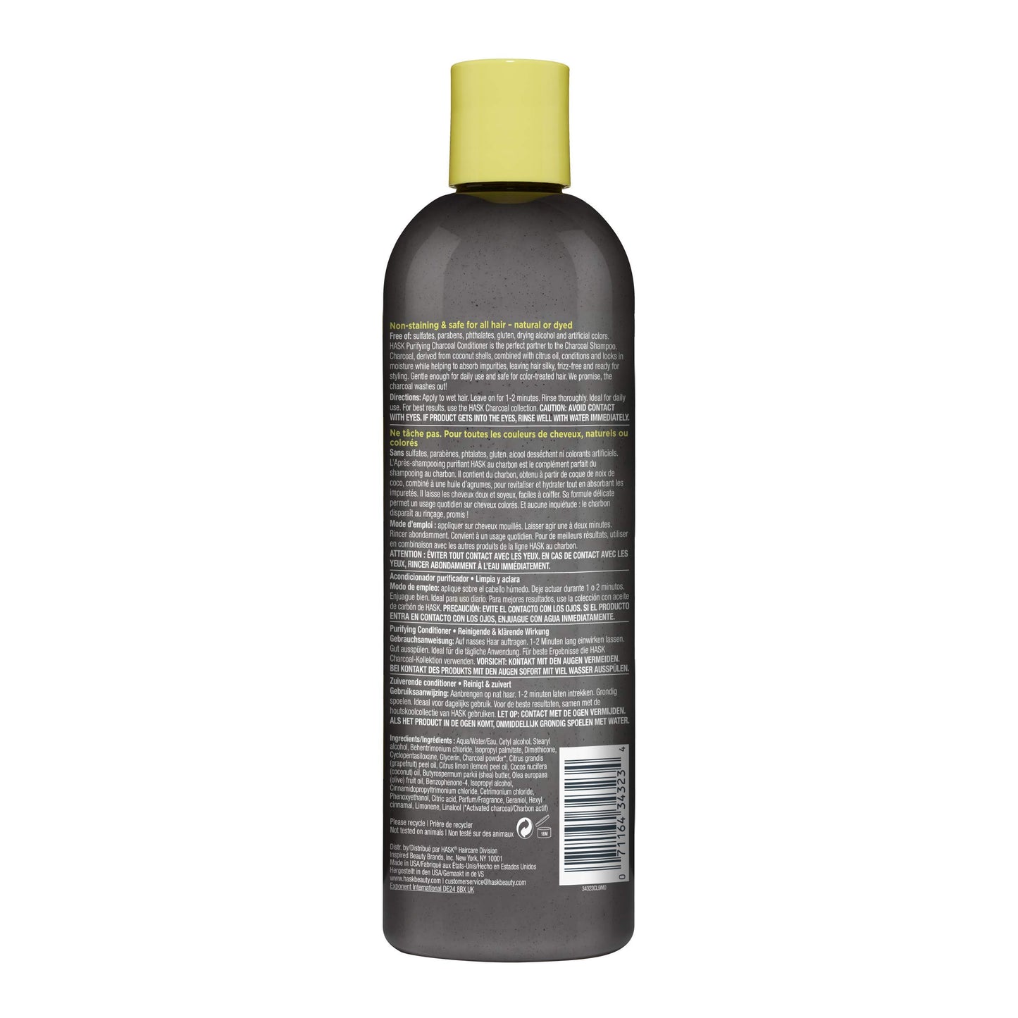 Light Slate Gray Hask Charcoal Clarifying Conditioner, 12 Ounce