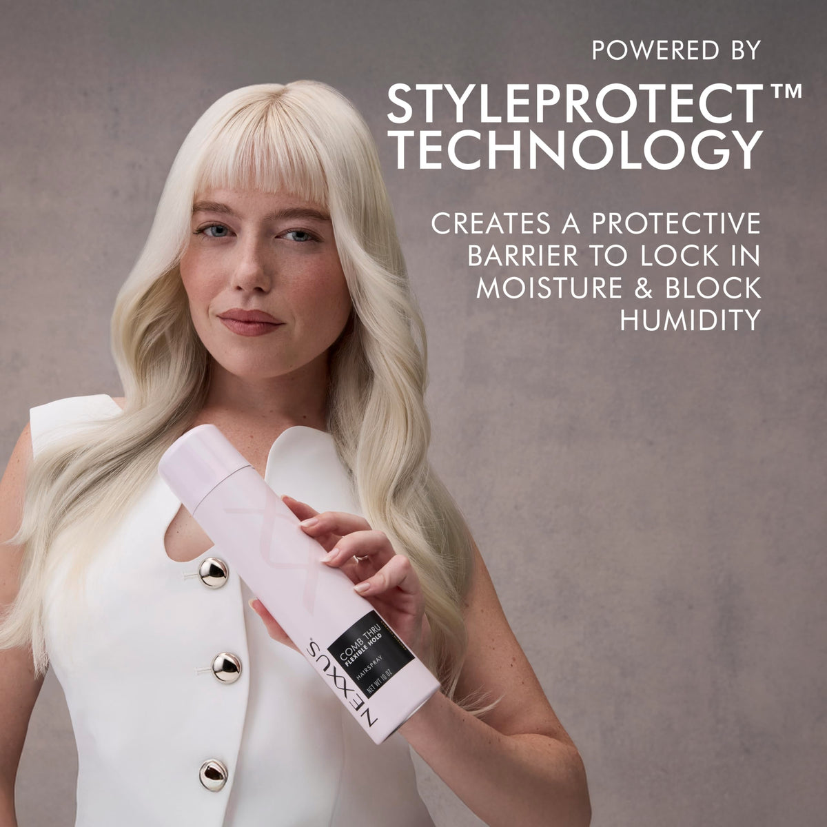 Slate Gray Nexxus Styling Hairspray Comb Thru Flexible Hold, 10 oz