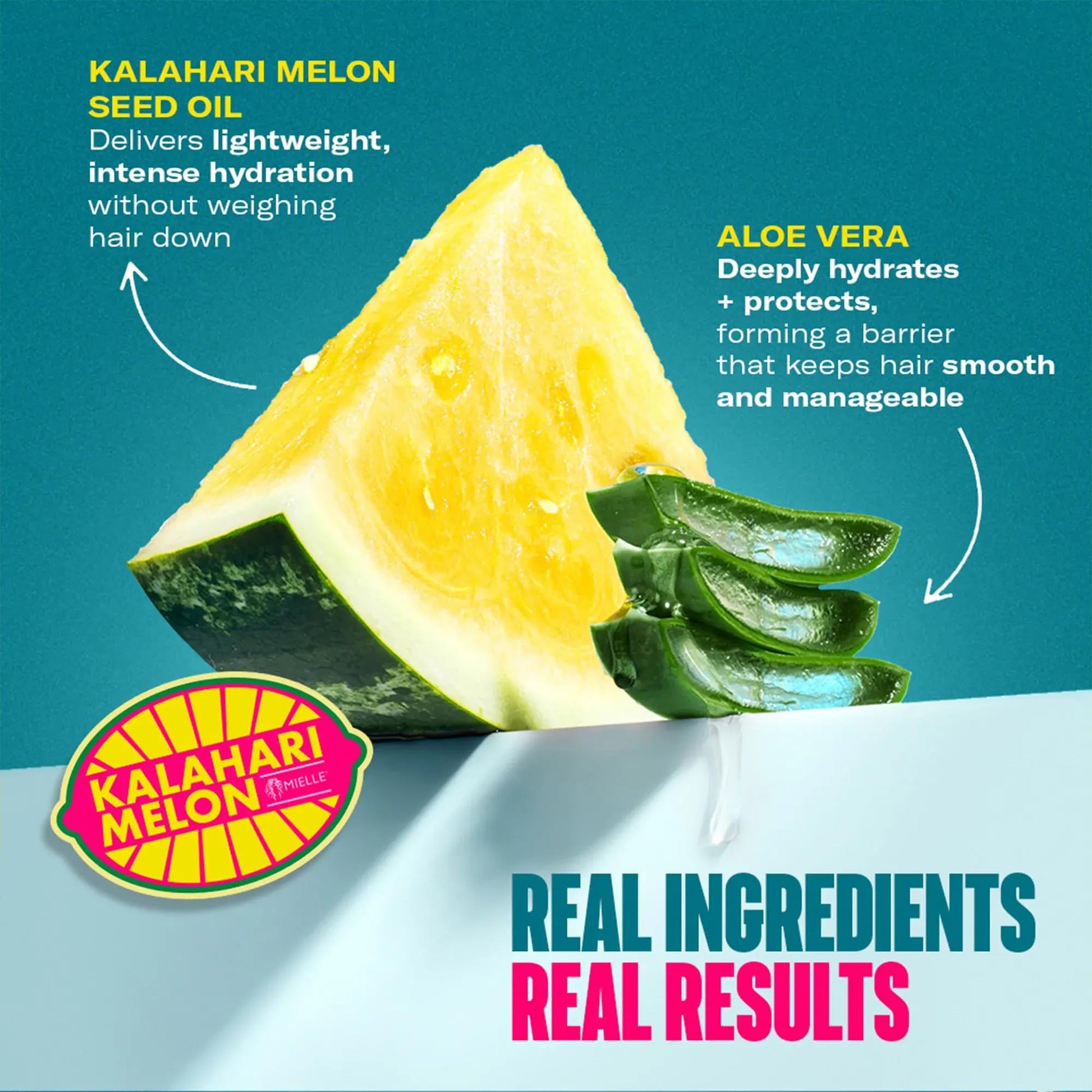 Dark Cyan Mielle Organics Curl Forming Glaze - Kalahari Melon & Aloe Vera Deep Hydration Styling Gel for Dry, Curly and Textured Hair - Enhances Curl Definition with Long-Lasting Hold & Shine, 7.5 Ounce