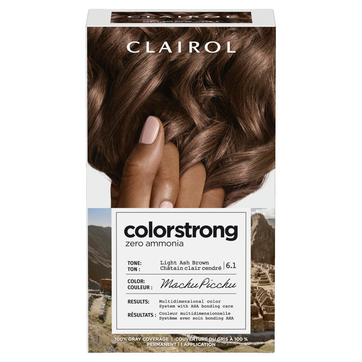 Lavender Clairol ColorStrong Permanent Hair Dye Ammonia-Free, 6.1 Light Ash Brown