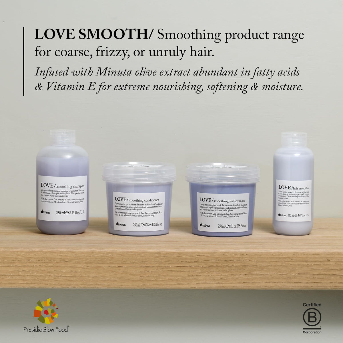 Gray Davines LOVE Hair Smoother, Leave-On Cream To Smooth Frizzy, Unruly Or Wavy Hair Weightlessly, 5.07 Fl. Oz.