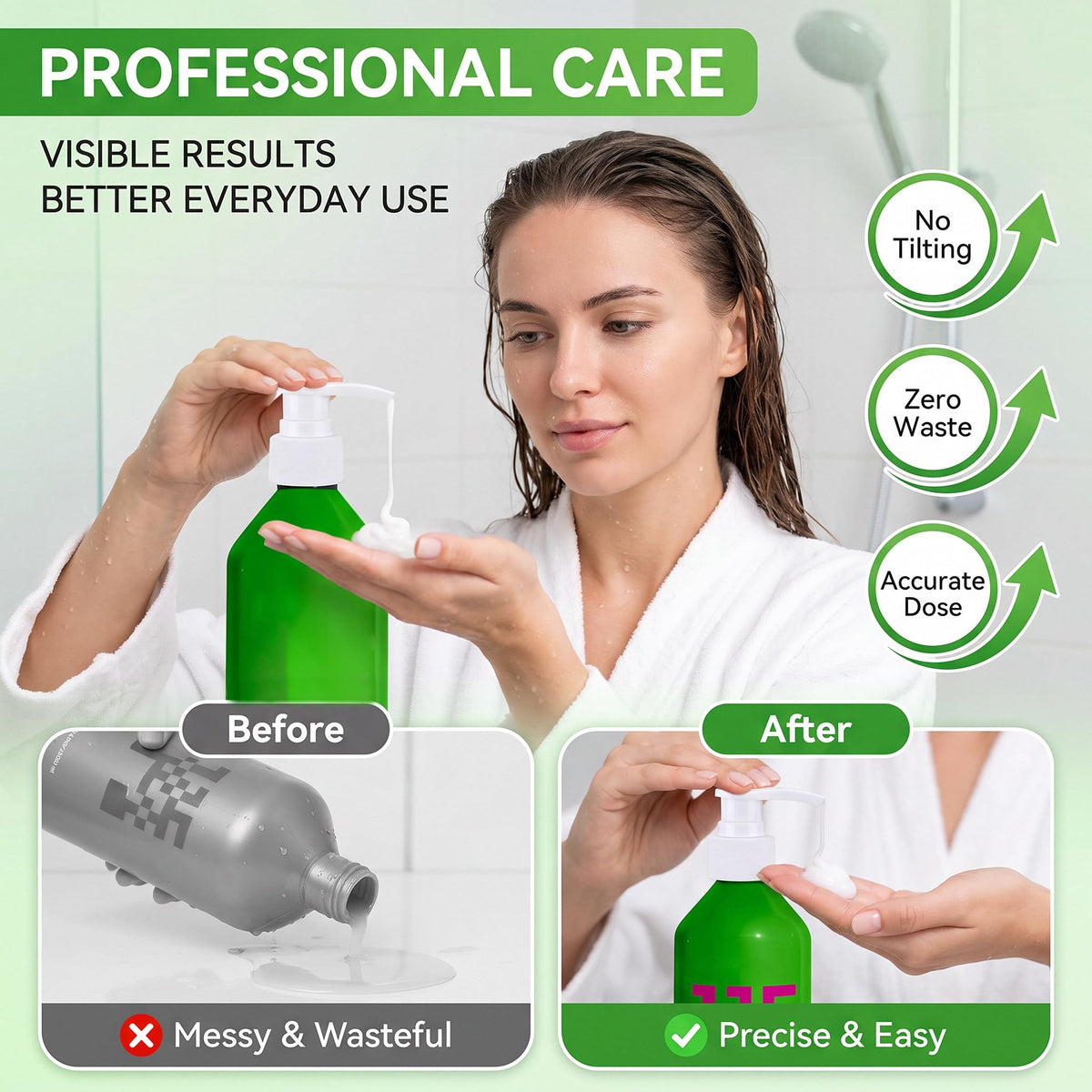 Light Gray 2 Packs Shampoo/Conditioner Pump Compatible with Matrix 1 L/33.8 Fl Oz Bottles, Dispensing Liter Pump for Matrix Food for Soft Pumps Purple Bottles Liter Pumps Dispenser