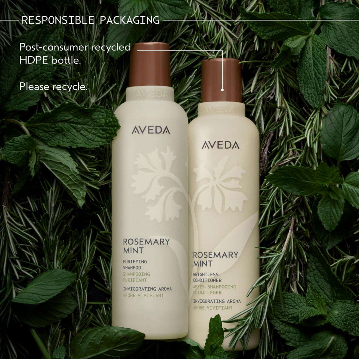 Black AVEDA Rosemary Mint Weightless Conditioner | Lightweight Daily Conditioner | Adds Body & Shine| For Normal to Oily Hair, Fine to Medium Hair | Invigorating Aroma | 97% Naturally Derived*, 1.7 Fl Oz