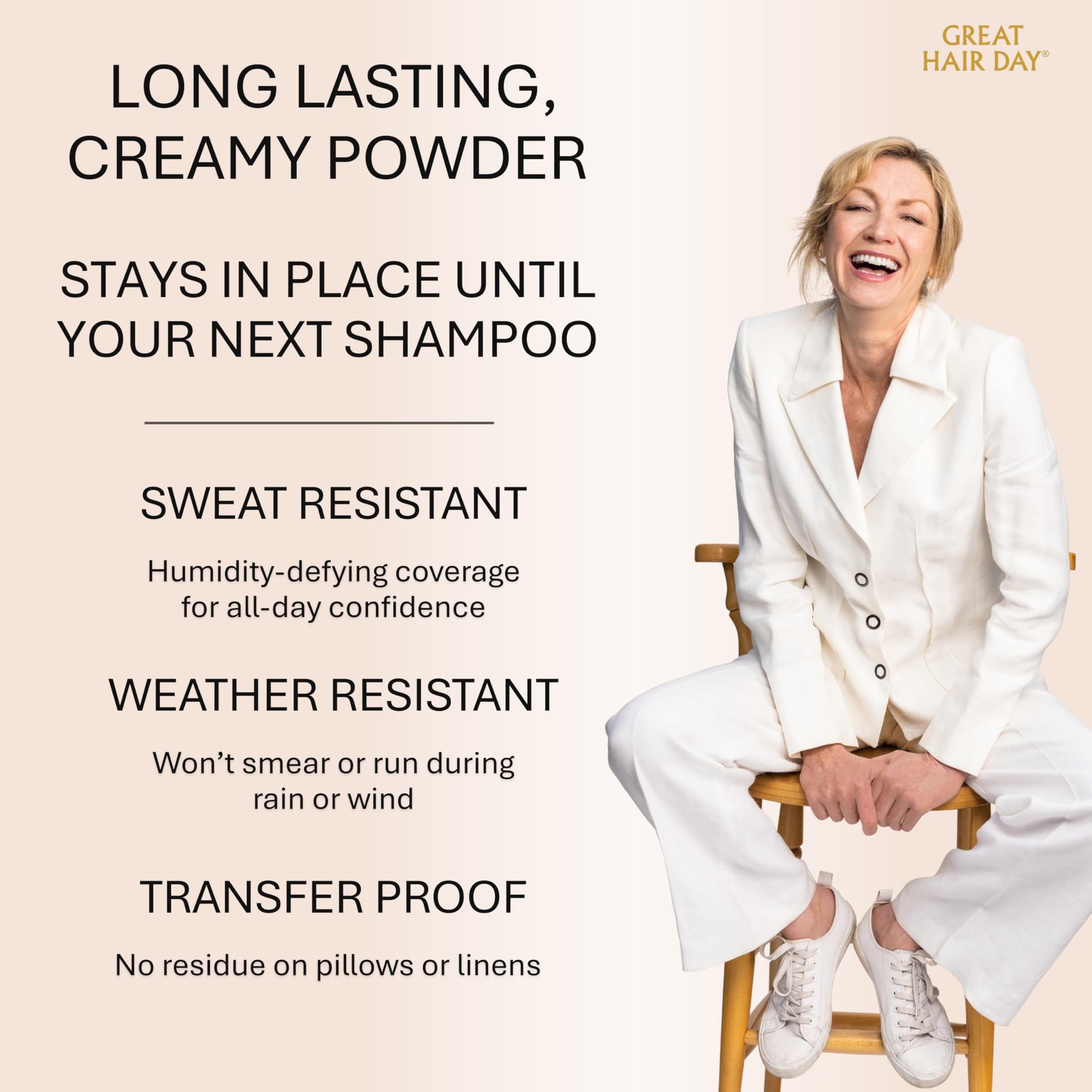 Antique White Joan Rivers Great Hair Day Root Touch Up Powder – Fill-in Powder for Thicker, Fuller Looking Hair (Brunette)