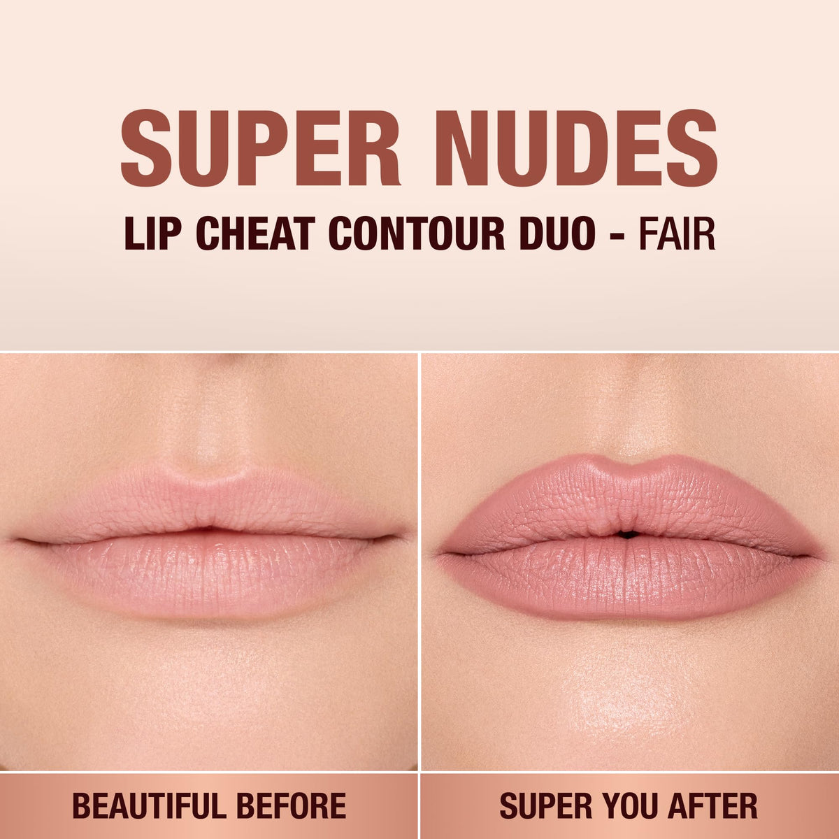 Tan Charlotte Tilbury Lip Cheat Contour Duo - Dual-Sided Lip Liner Pencil